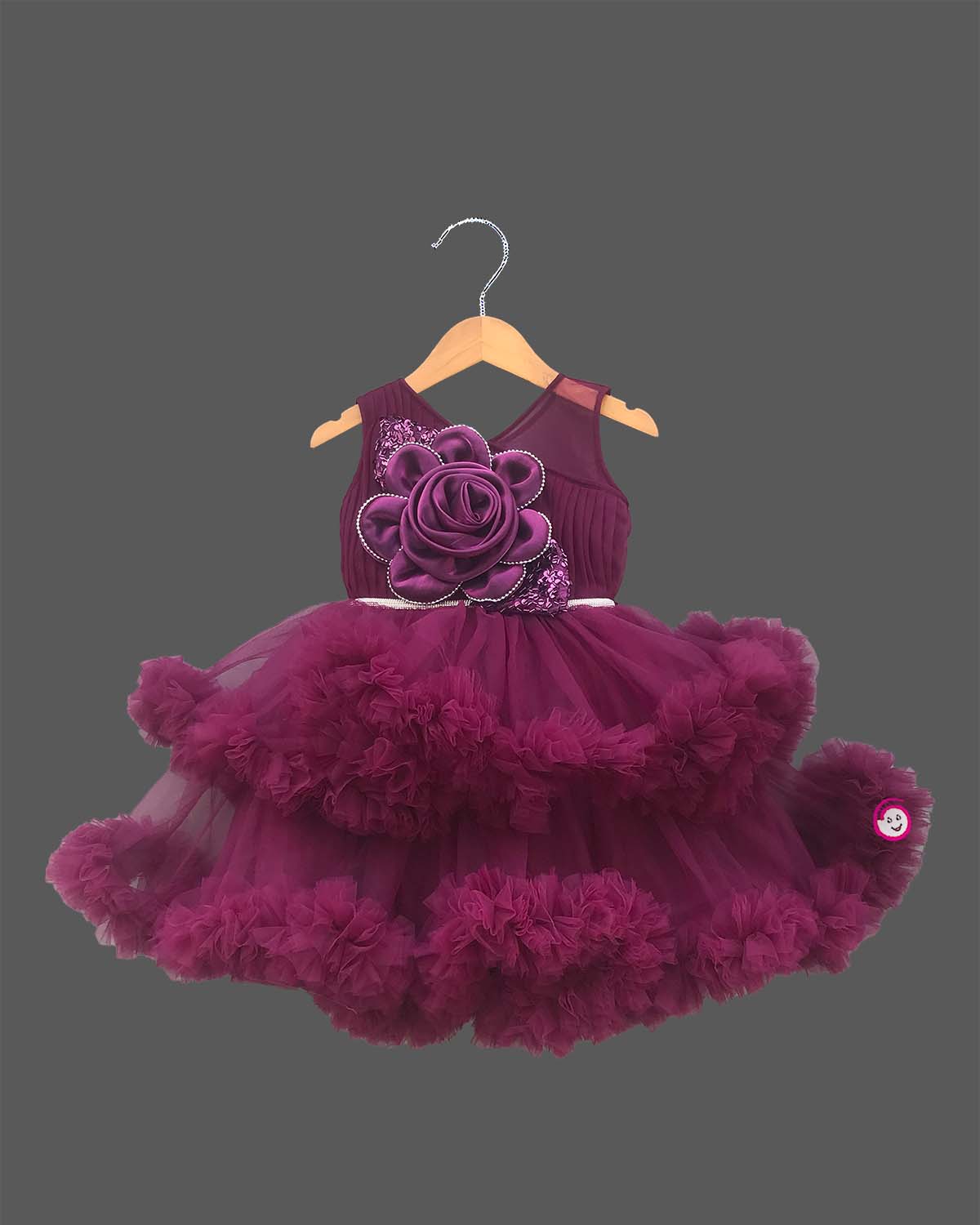 Designer ruffle occasion wear dress for girls for birthday, wedding, and reception functions