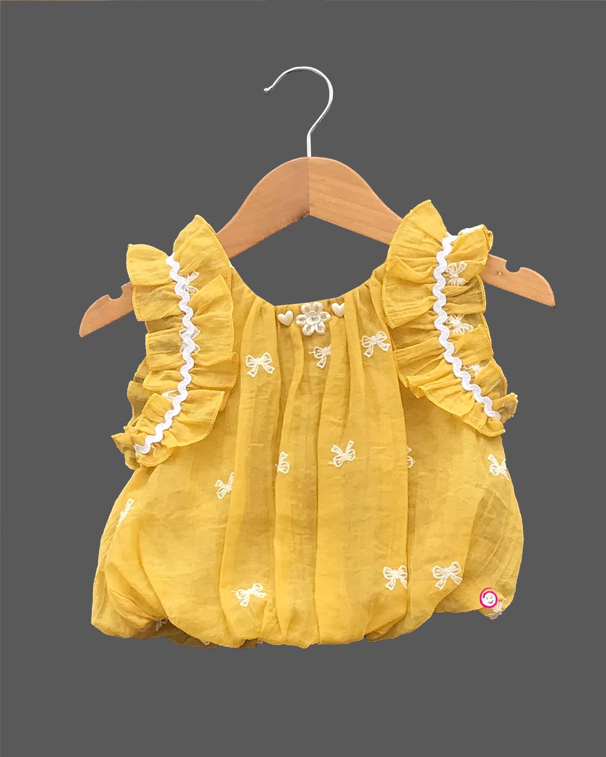 Girls sleeveless western top & skirt - Yellow