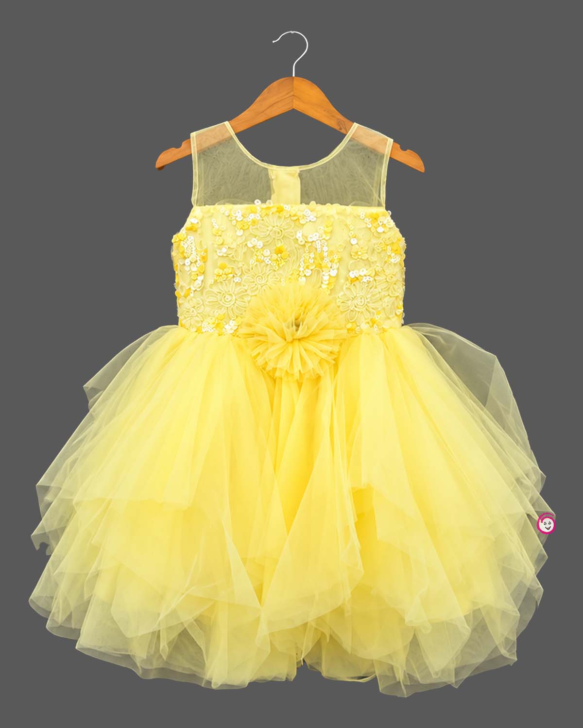 Tiered tulle frock and matching shrug featuring silk frocks for baby girl styling details