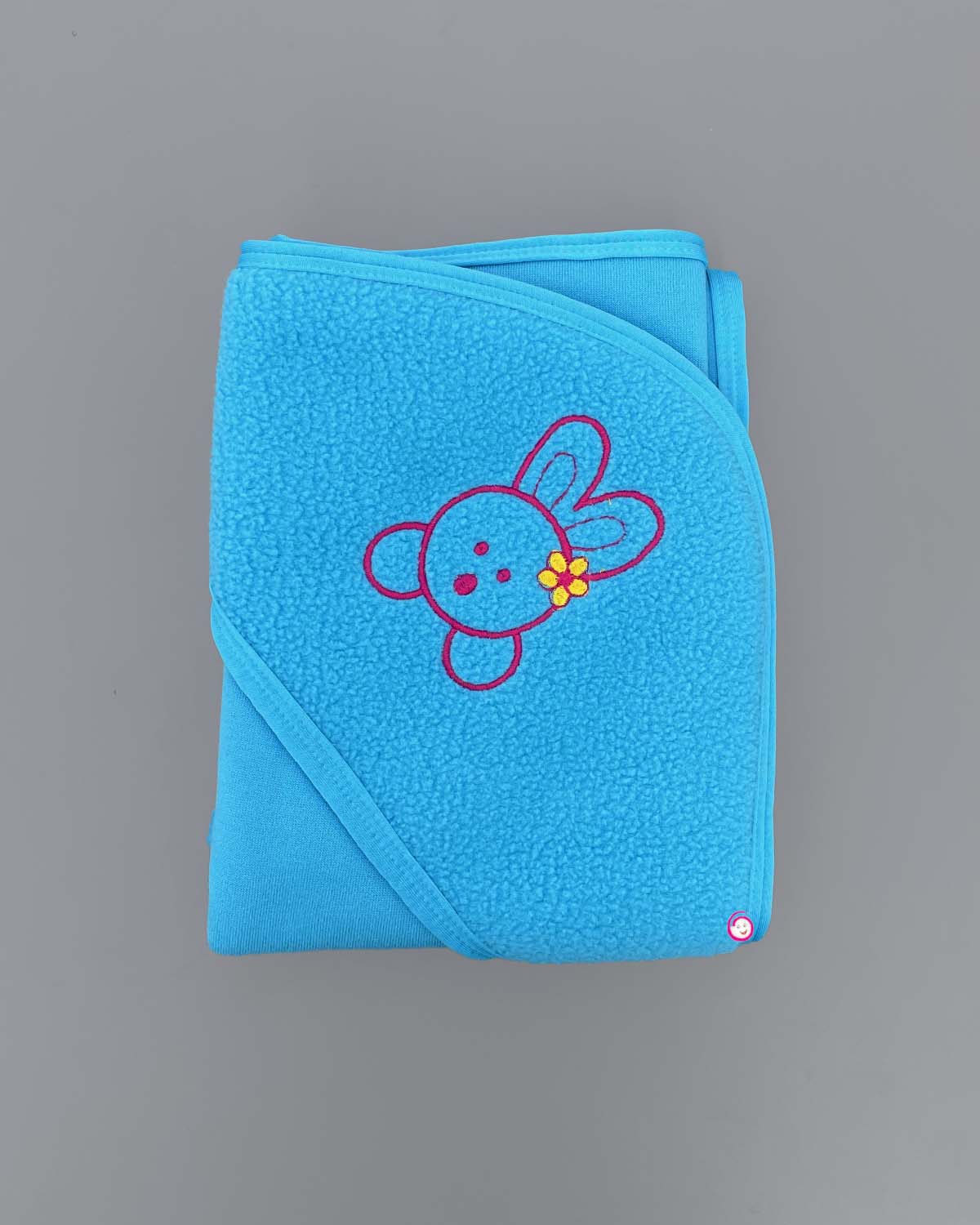 Kids teddy applique Hooded Towel - Blue