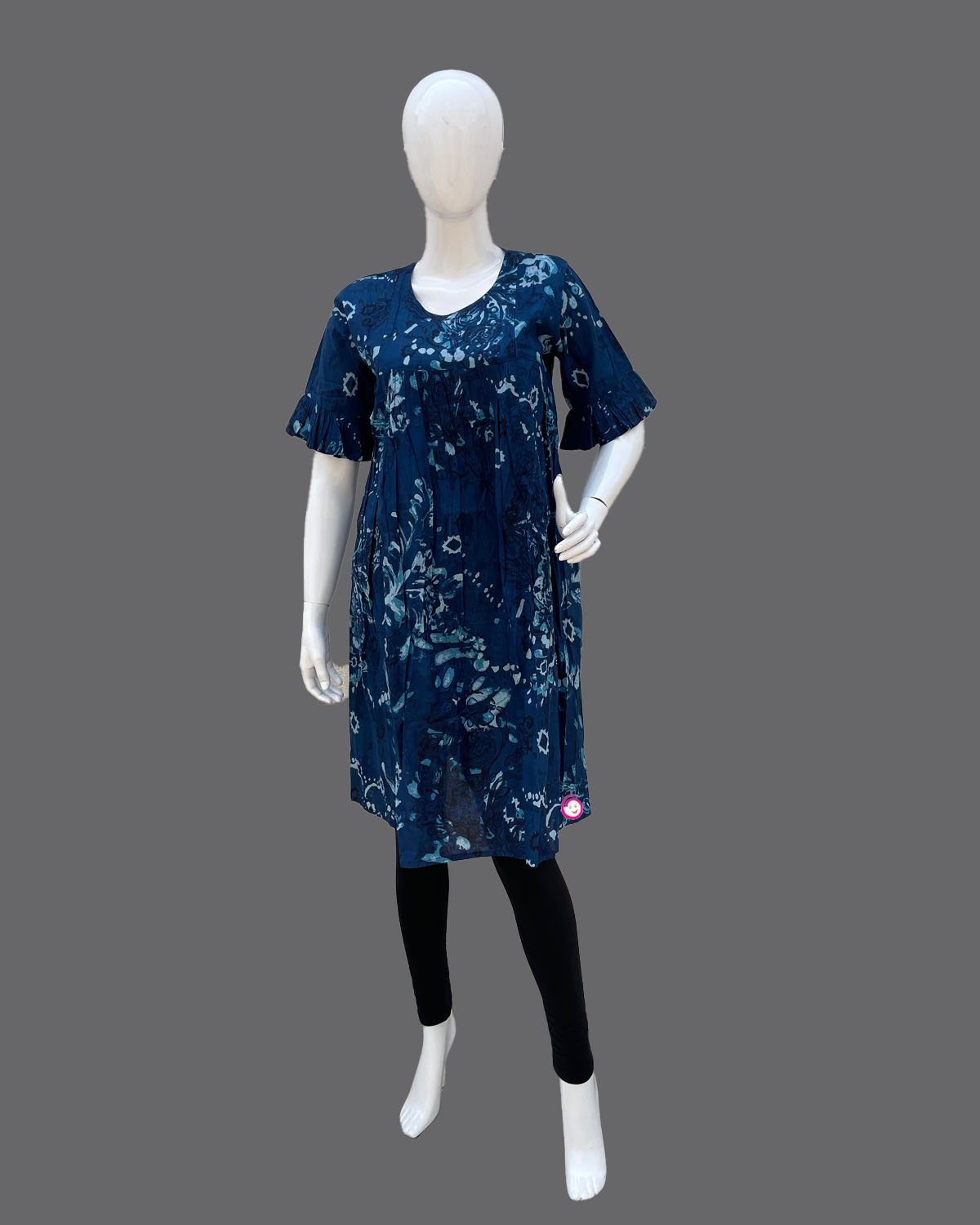 Maternity floral printed top- Navy Blue