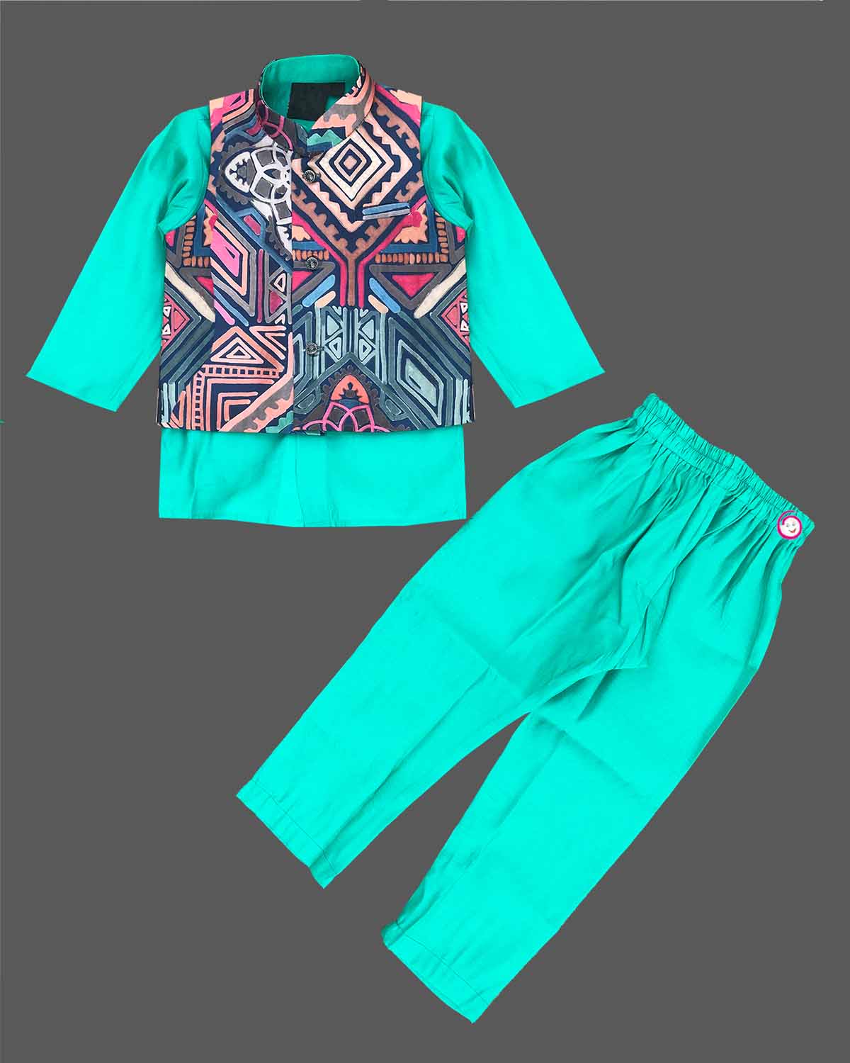 Boys elegant design modi suit - Sea Green