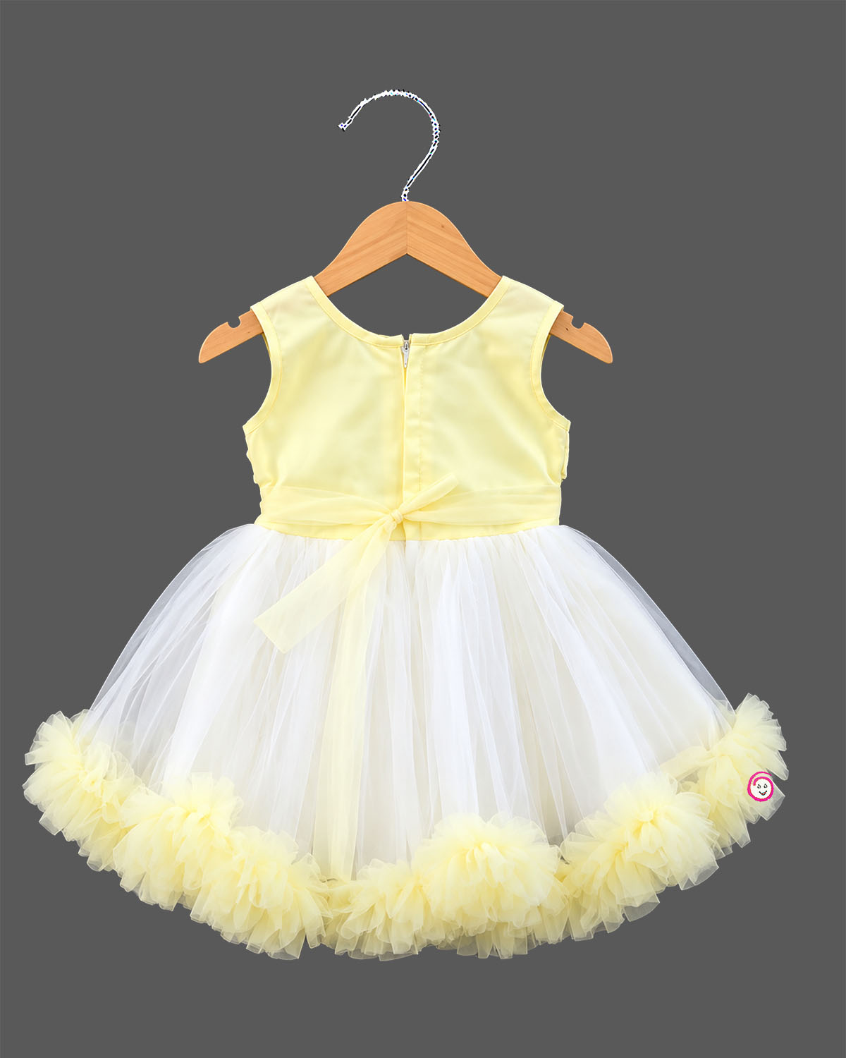 toddler floral net frock sleeveless children party wear dress