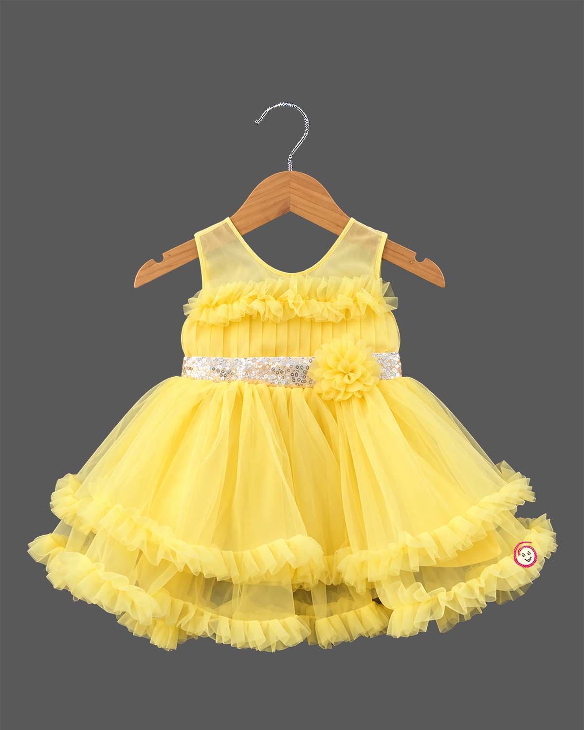 infants frock girlish party wear dress tiered net frock for celebration