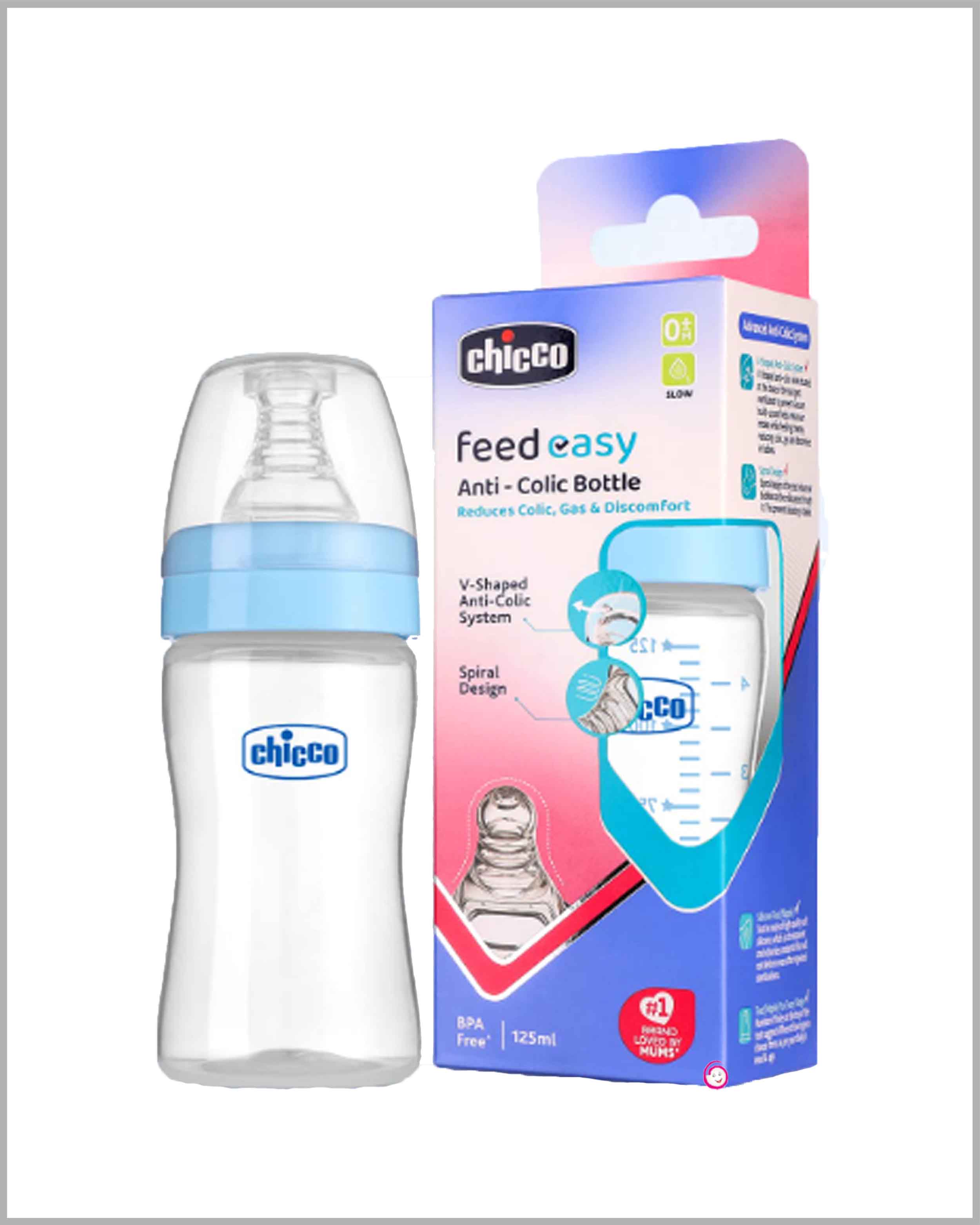 Chicco feed easy anti-colic bottle (0M+) 125ml