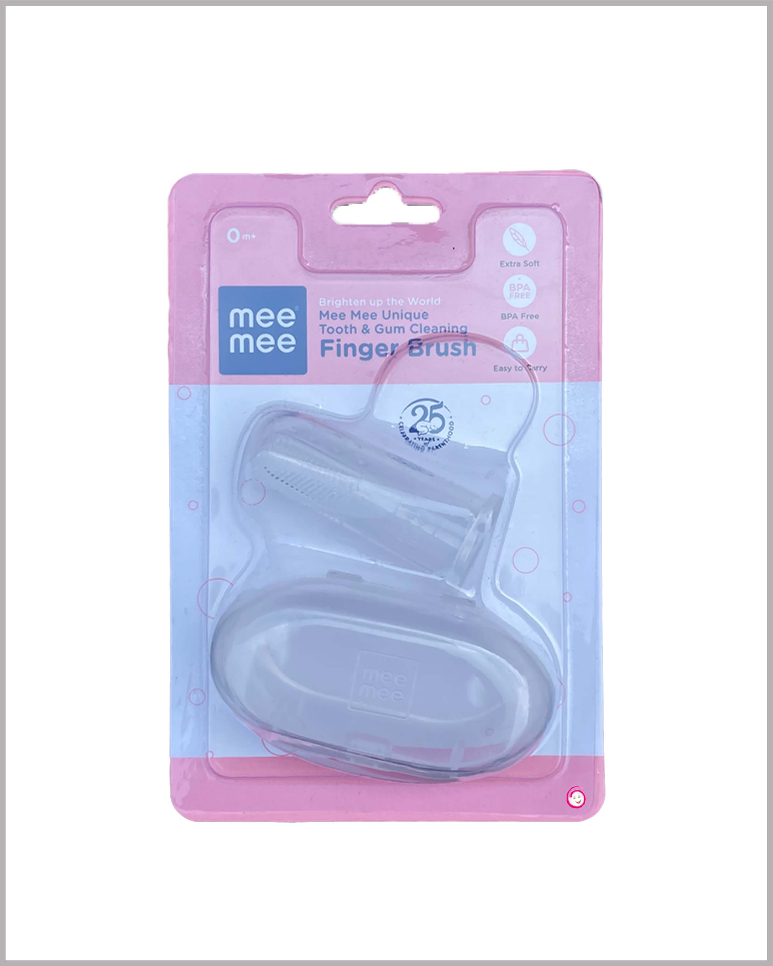 Mee Mee Finger Brush With Cover - White