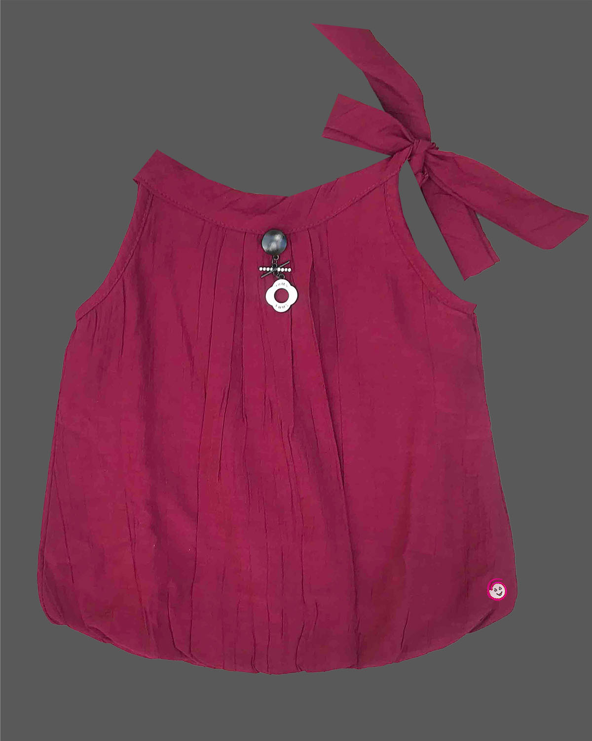 toddler sleeveless cotton top with halter neck tie detail for kids casual wear