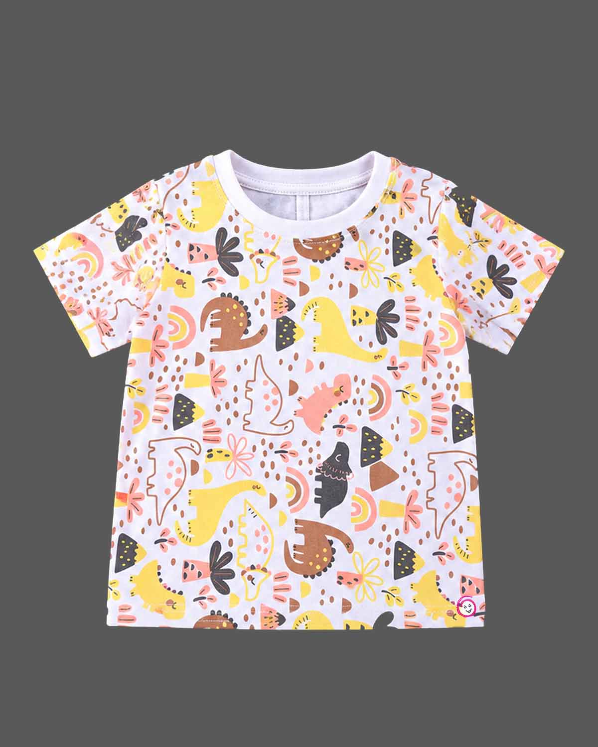 dungaree set for boys featuring dinosaur embroidery and graphic tee