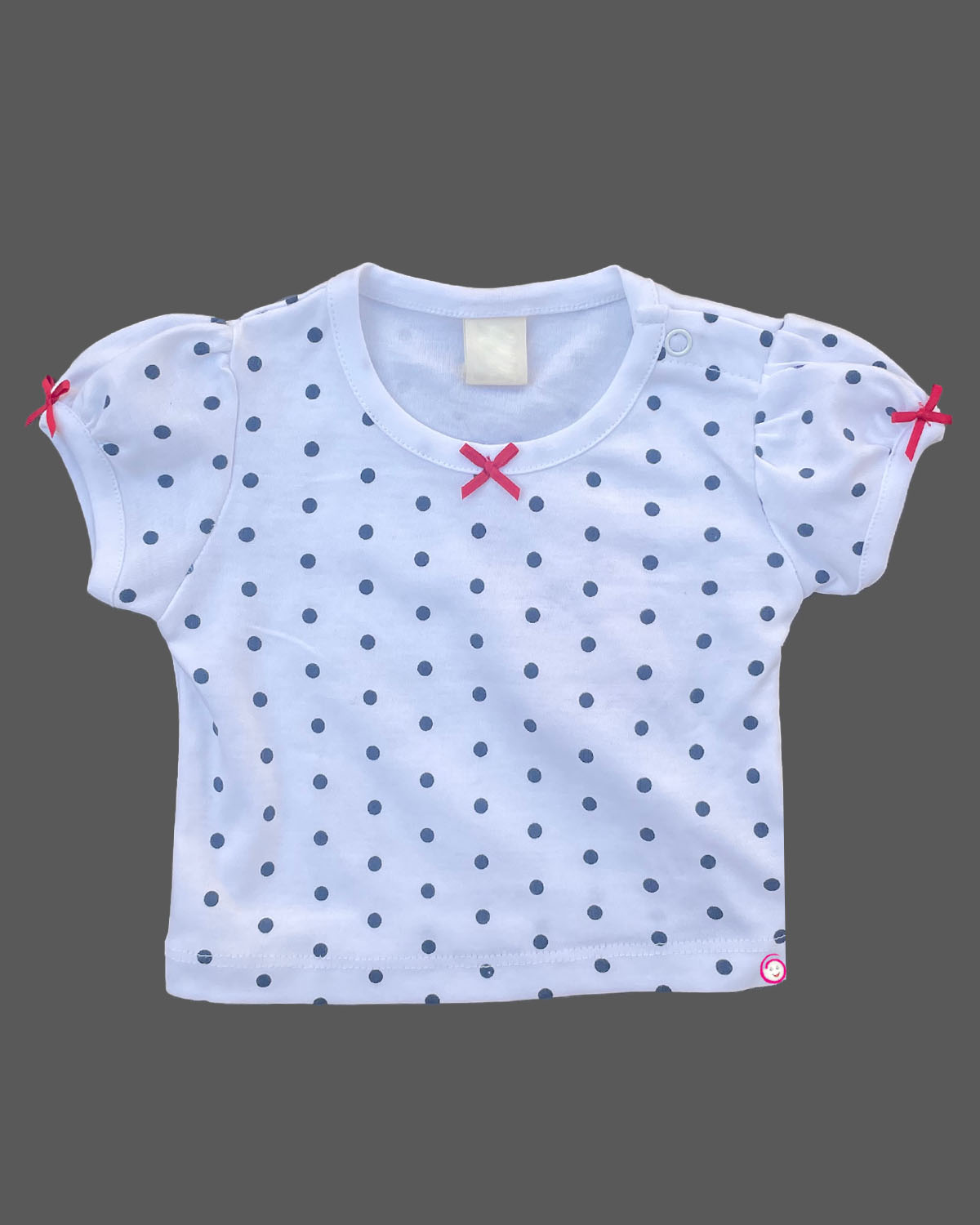 Girls puff sleeve tee with romper - Red