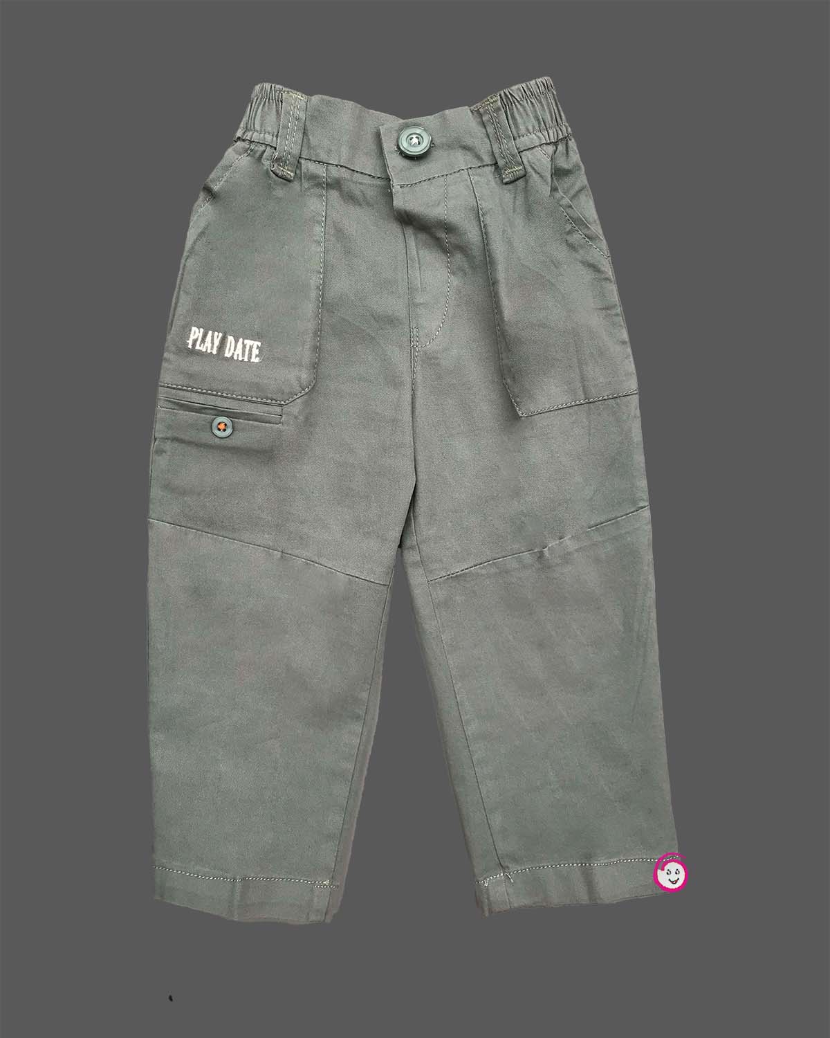 Boys printed full sleeve roll up shirt with pocket detail matching trousers outfit