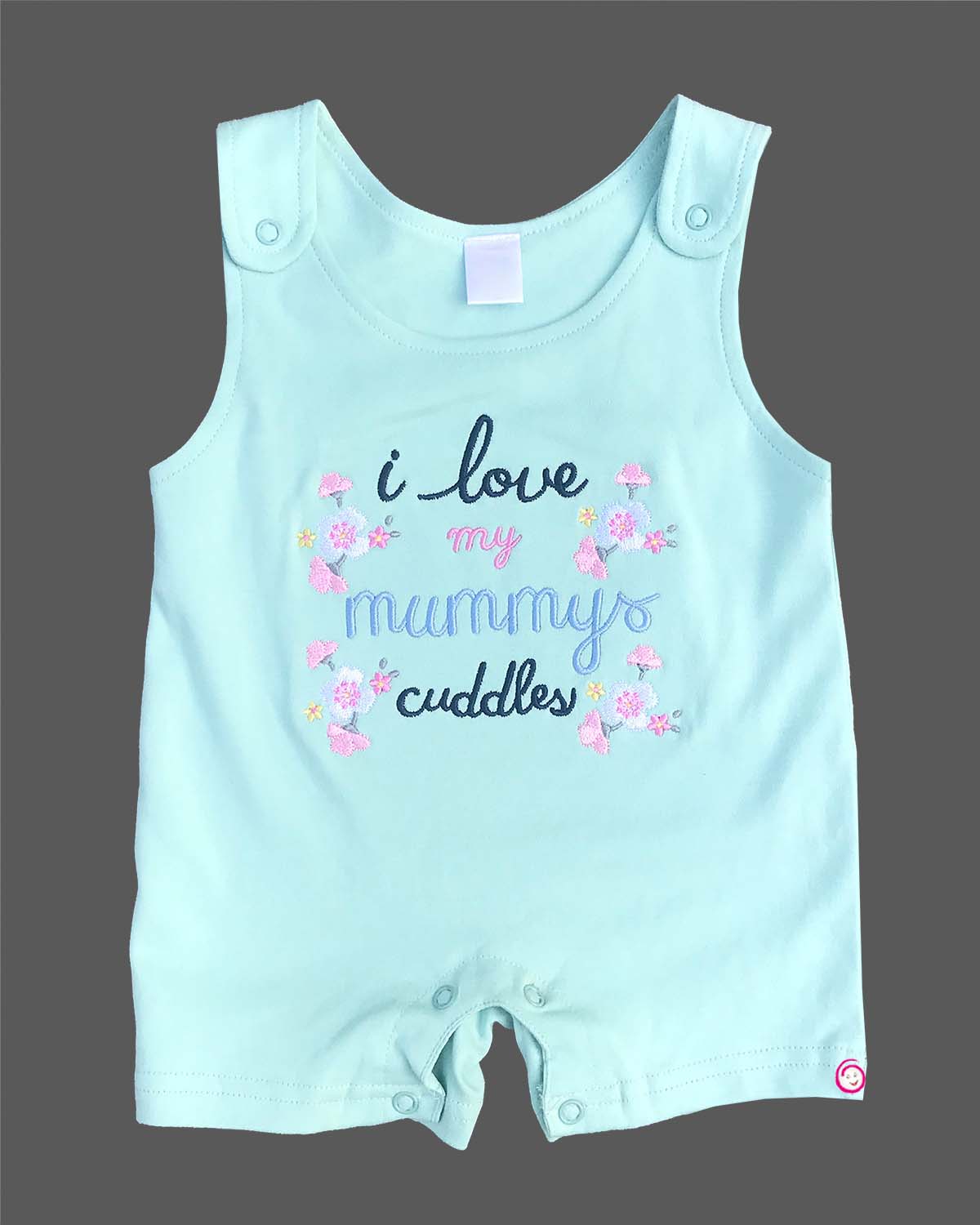 Girls floral printed half romper set - Pista Green