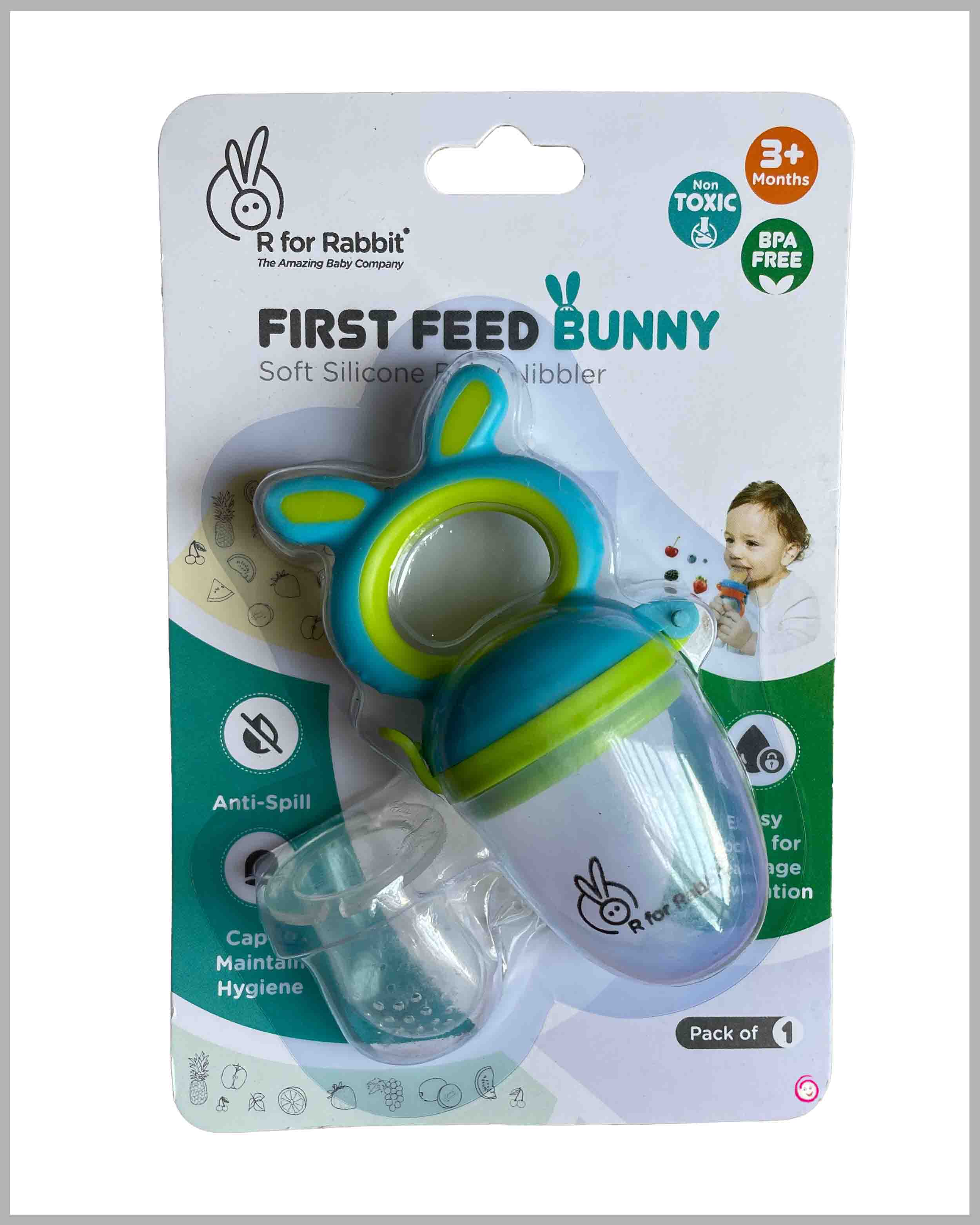 R for Rabbit First Feed Bunny Nibbler - Green