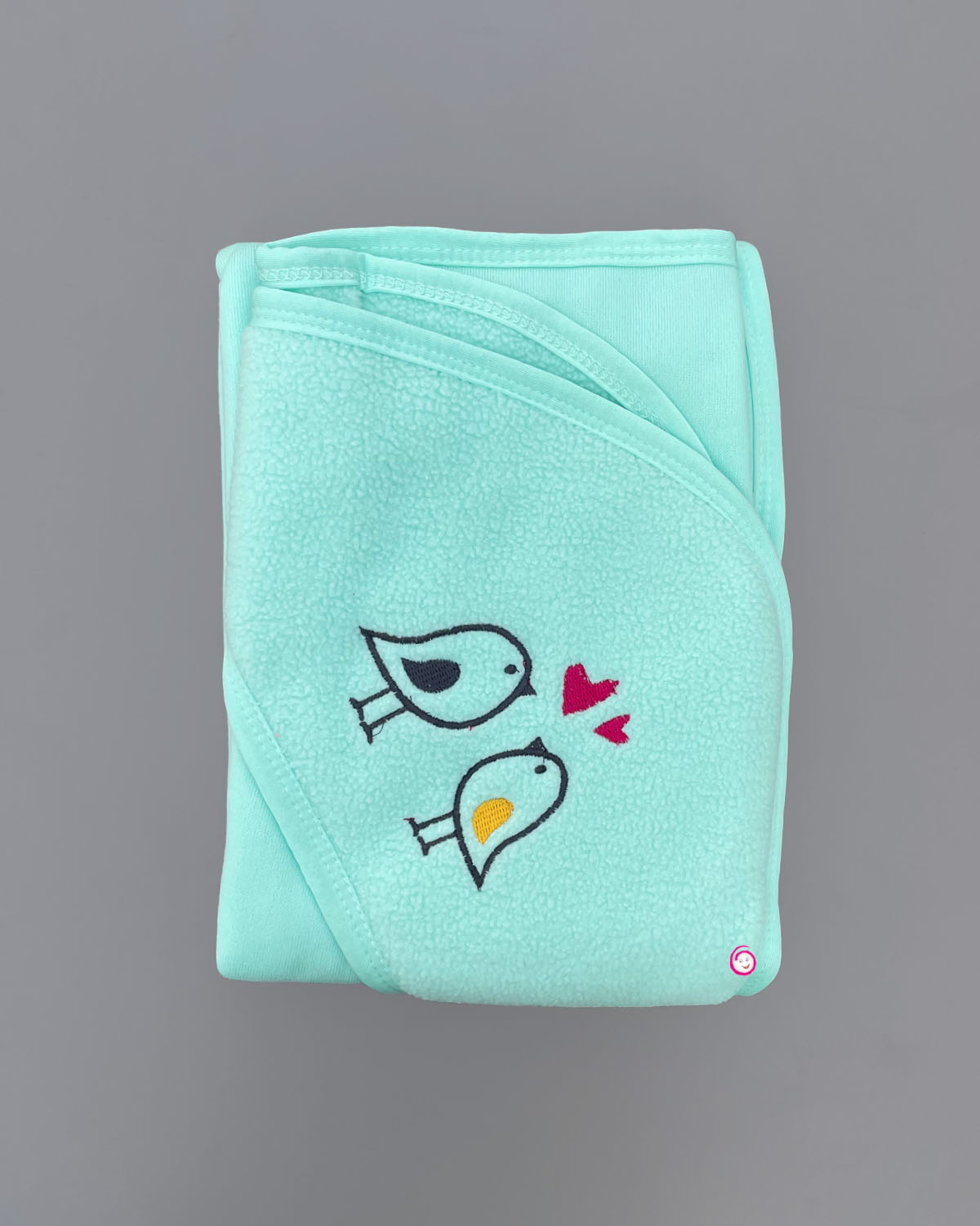 Kids bird printed Hooded Towel - Sea Green