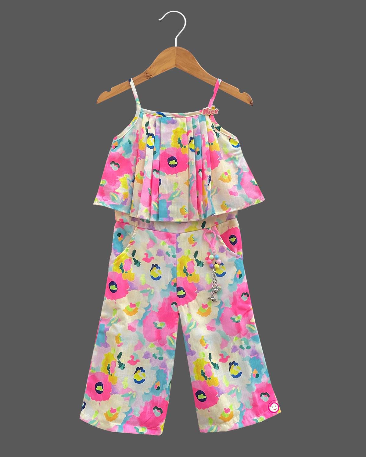 Girls multi color printed jumpsuit - Multi