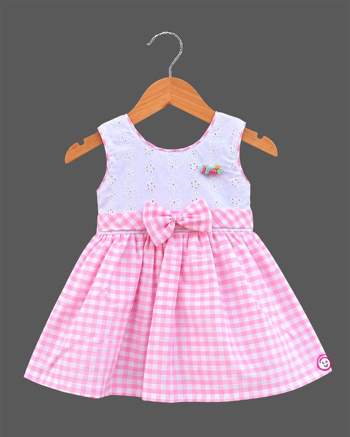 Infant Chikankari Cotton Frock for Summer Picnic and Birthday Party
