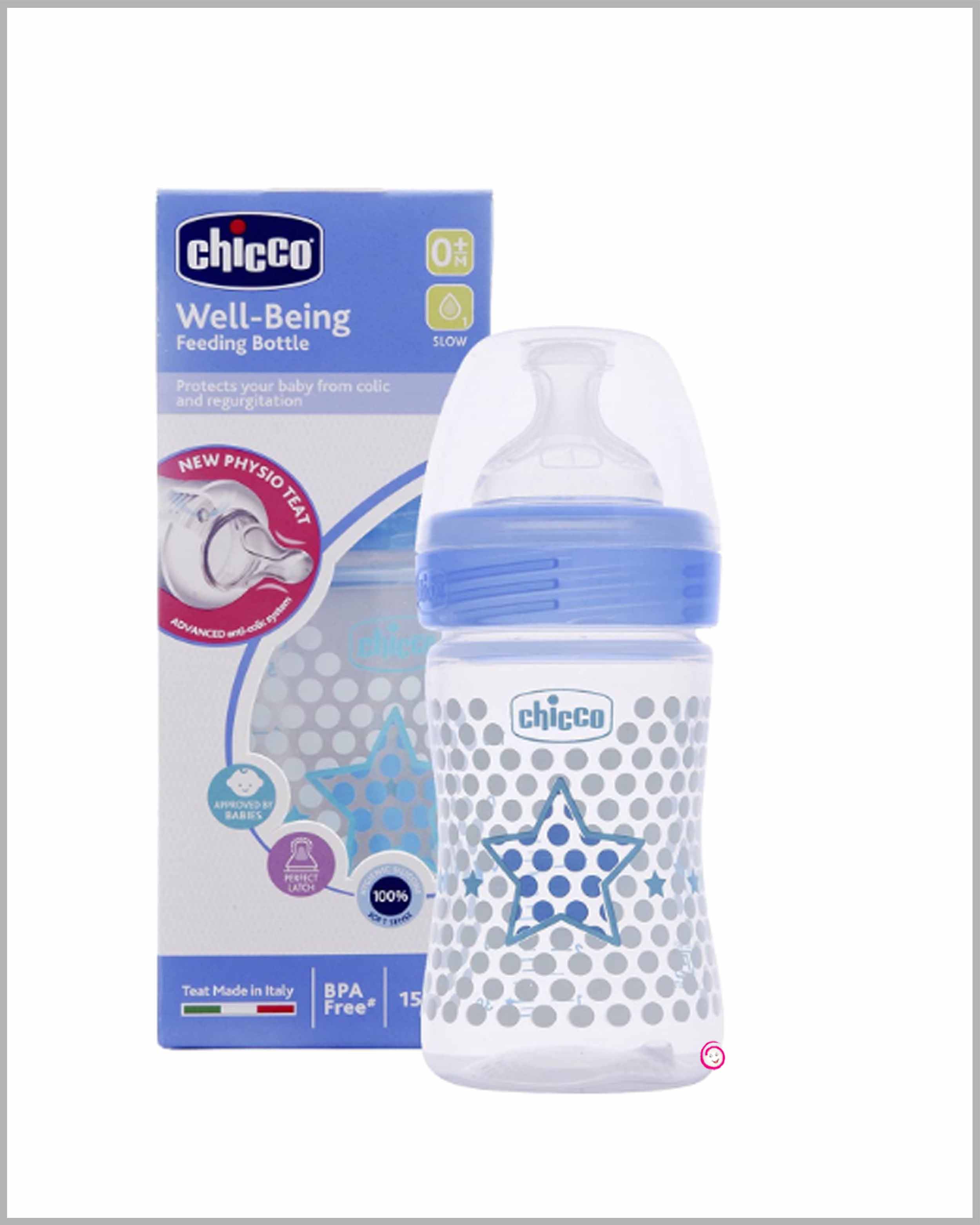 Chicco Well-Being Feeding Bottle (150ml) (Blue)