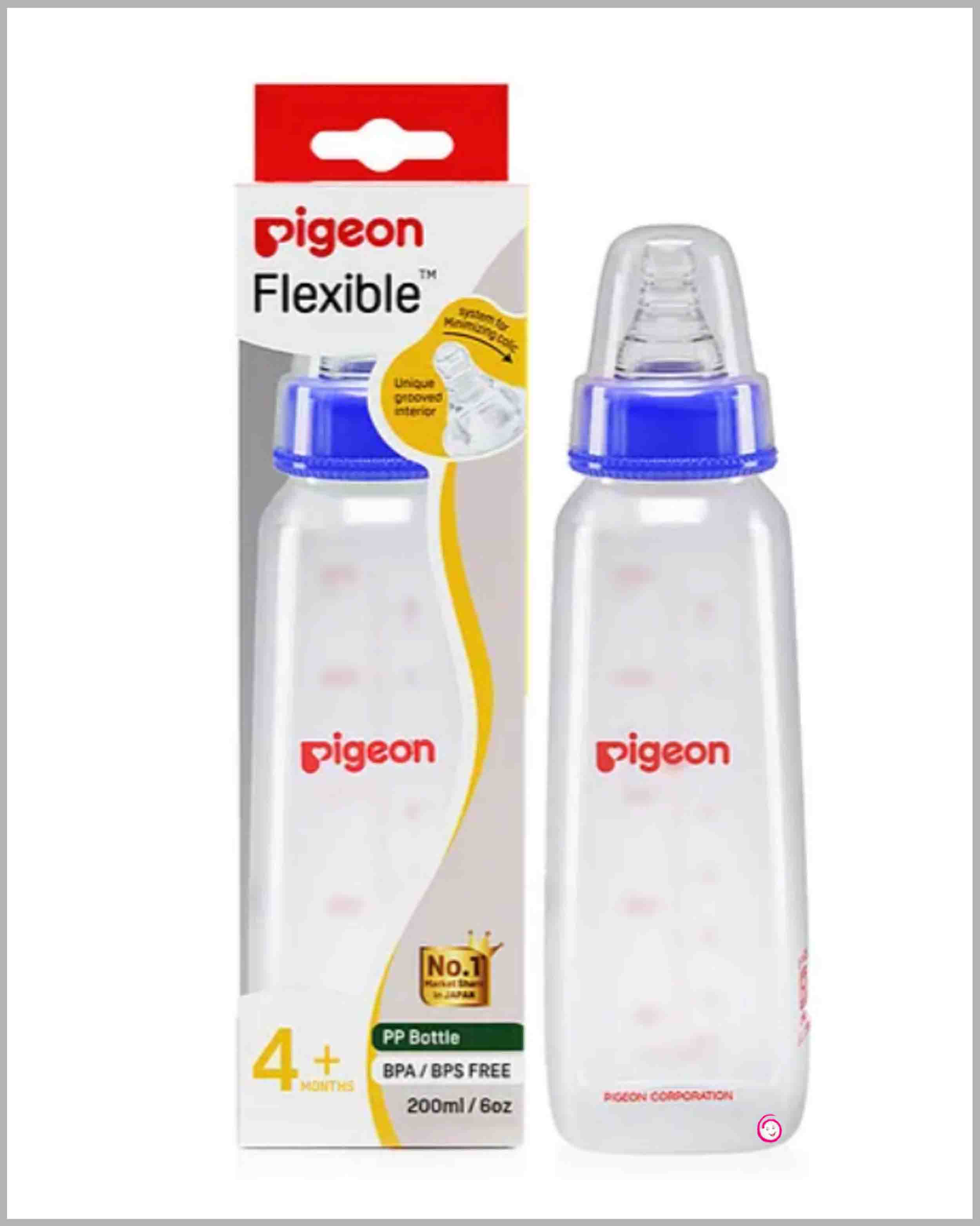 Pigeon flexible 4+ feeding bottle - 200ml - Blue