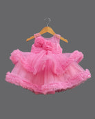 Girls applique party frock - Pink
