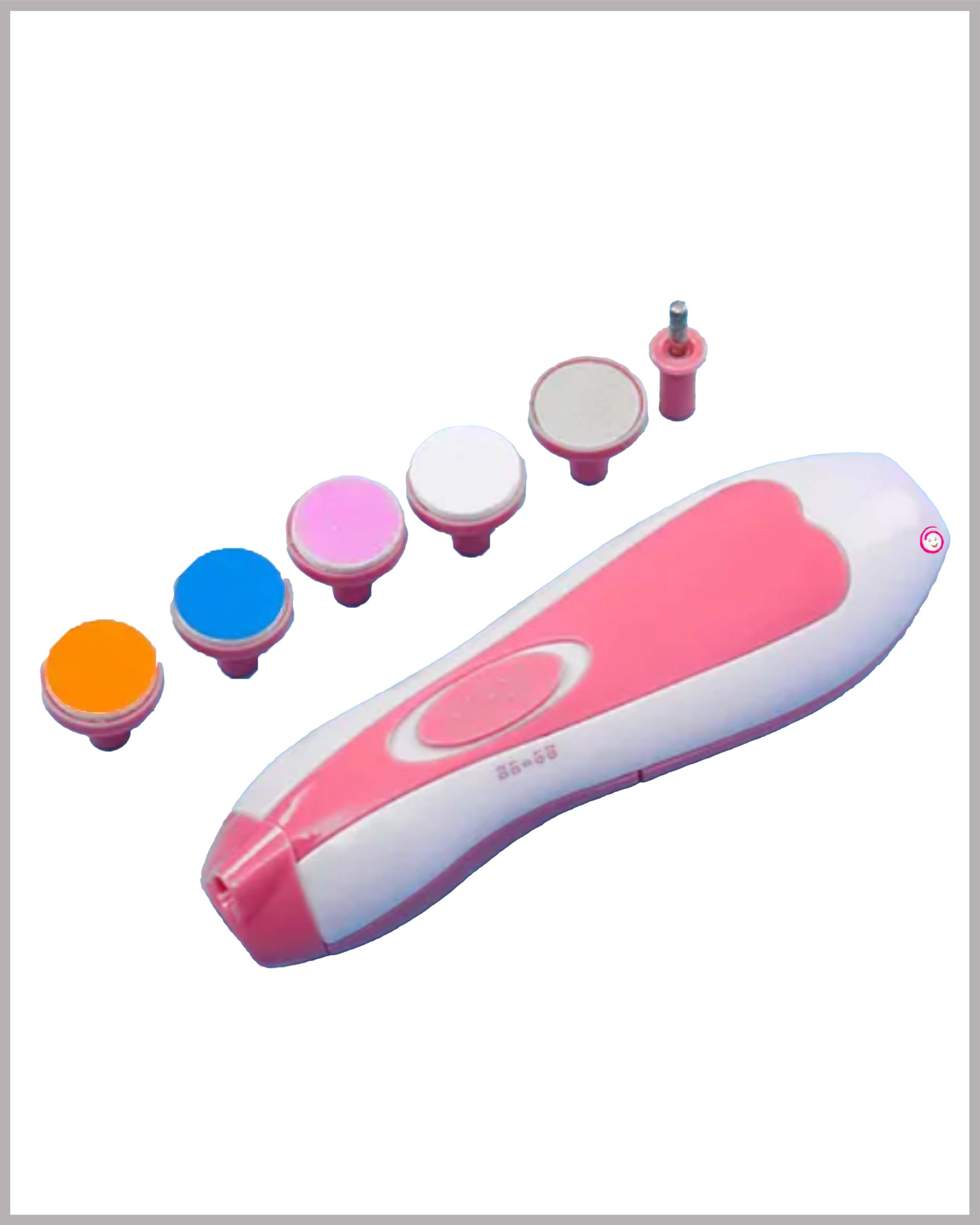 Baby Electric Nail Trimmer with 6 attachment and Led Light - Pink