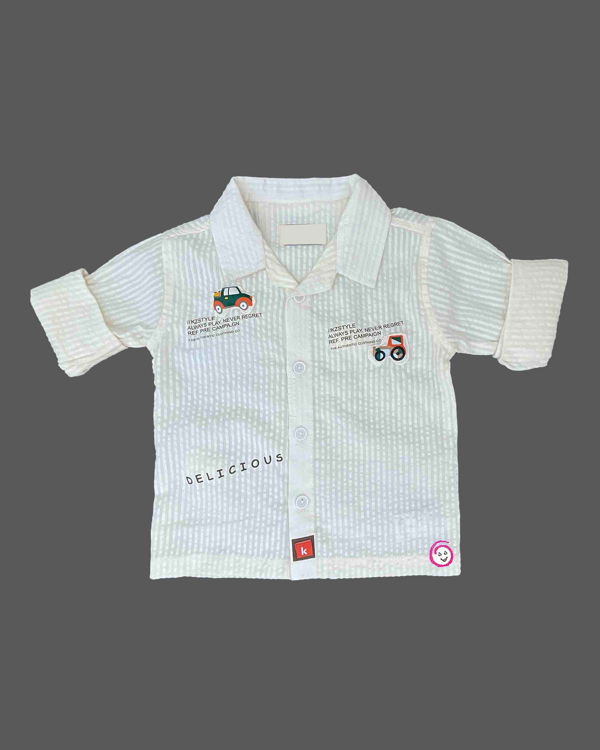 baby boy western wear embroidered shirt and cargo pant set