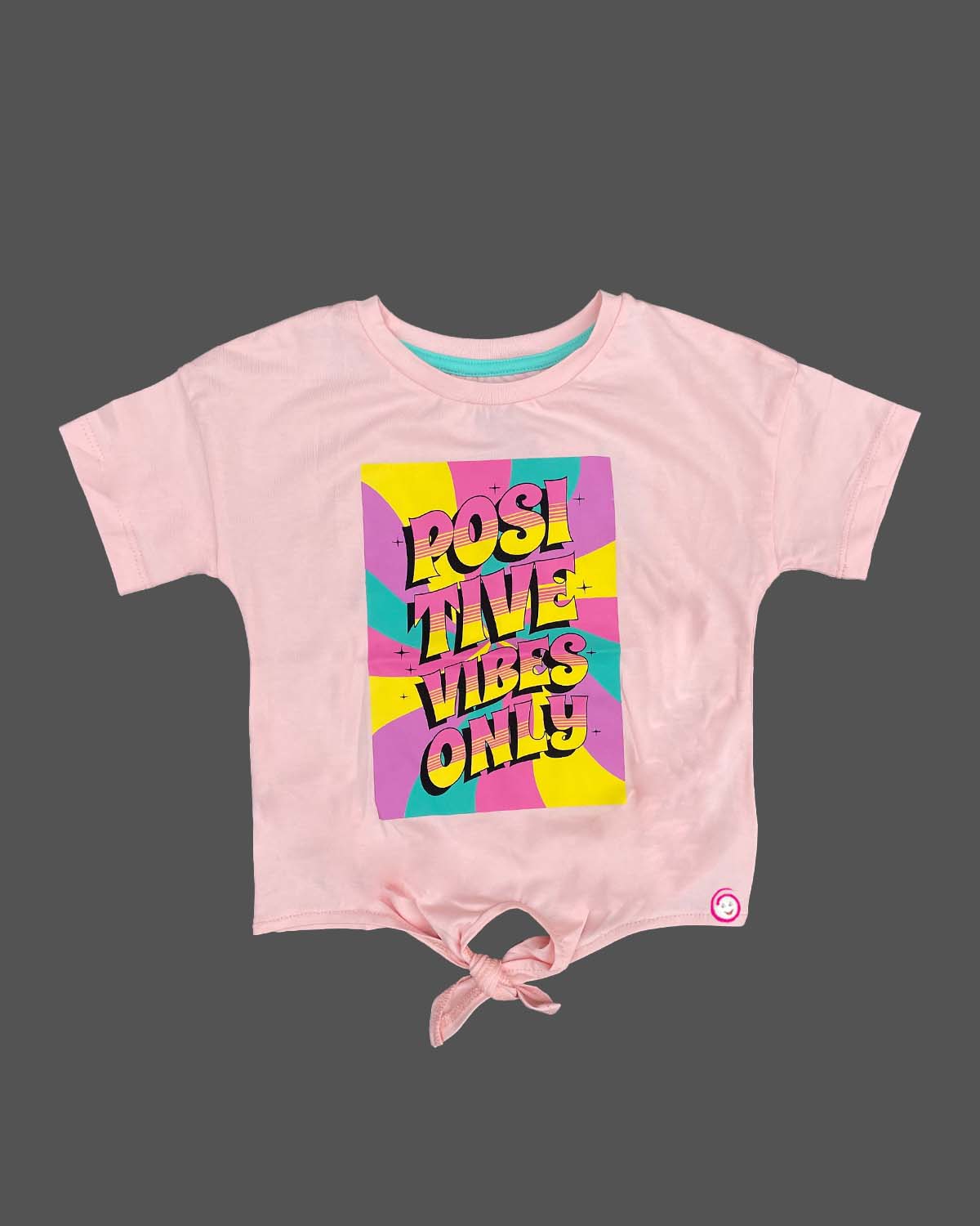 Girls round neck with western top - Peach