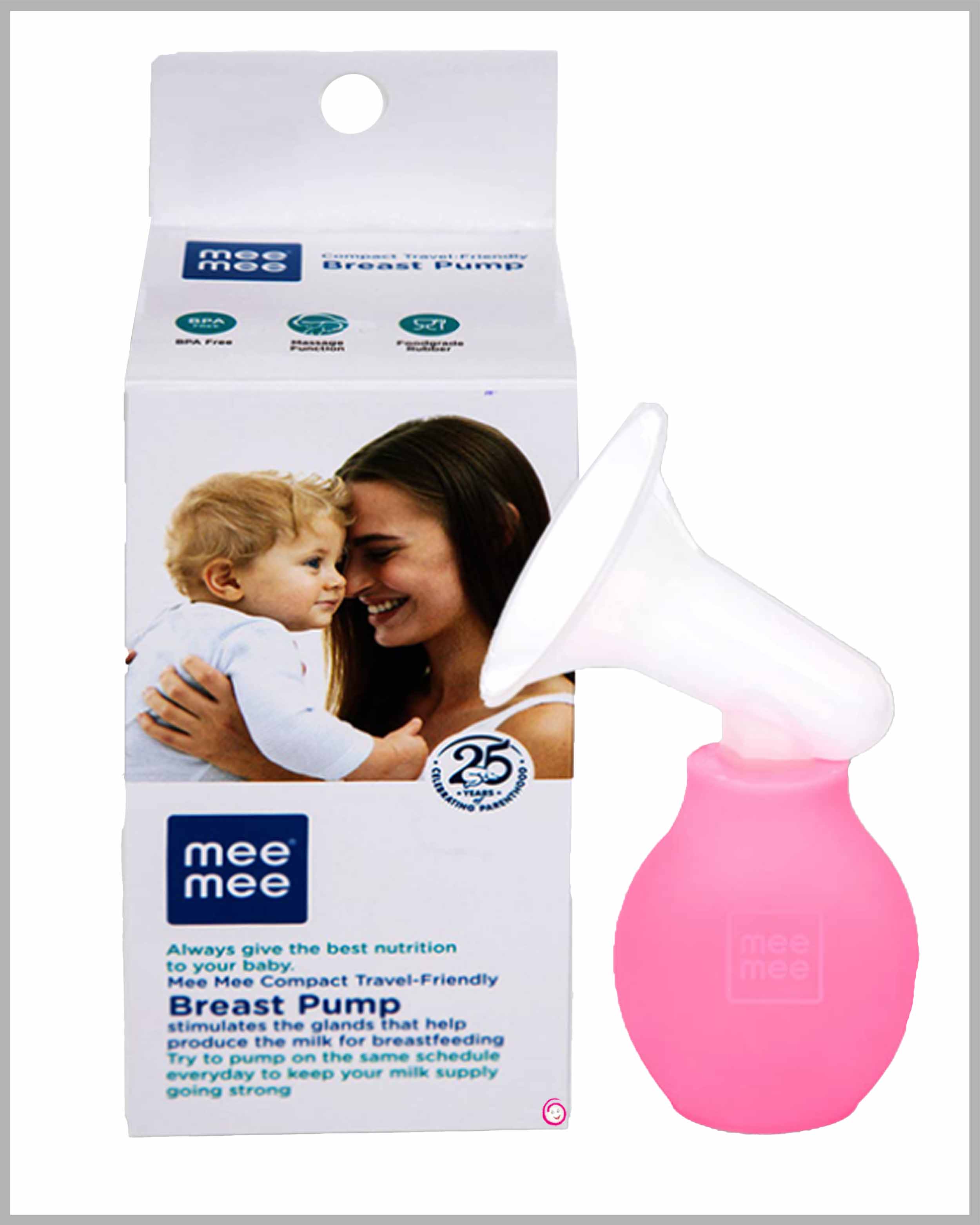 Mee Mee Compact Breast Pump - Pink