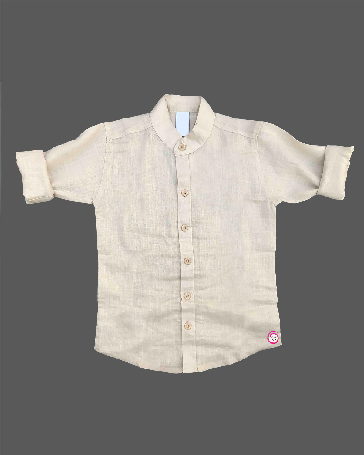Boy Baby prince linen cotton shirt with mandarin collar and Full sleeves for boys casual wear
