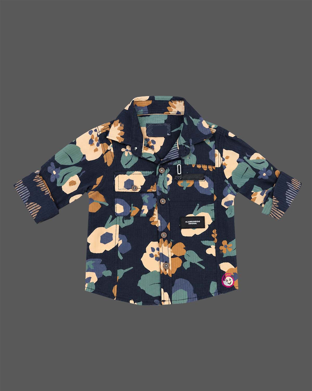Boys shirts set featuring open shirt graphic tee and cargo pants for playdates
