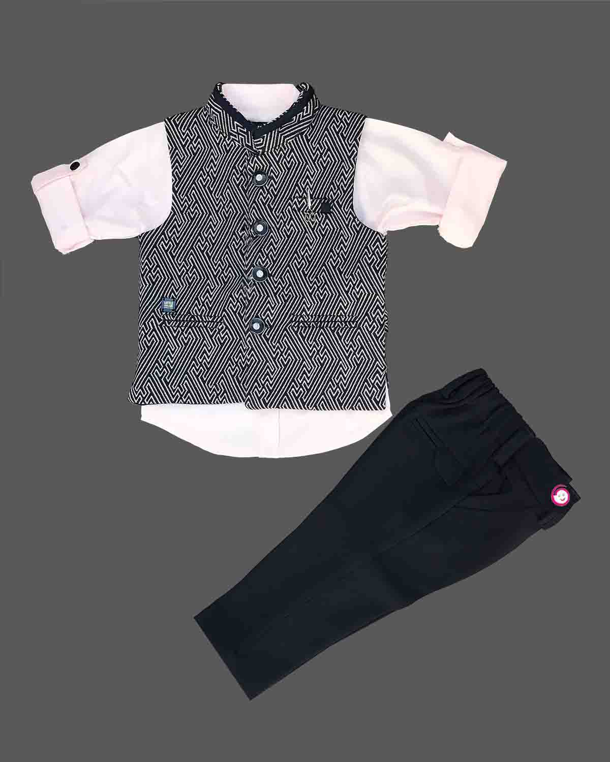 Boys elegant design waistcoat set - Navy Blue