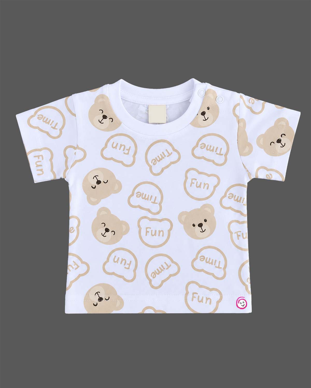 Printed t-shirt and teddy bear dungaree set baby clothes for boys
