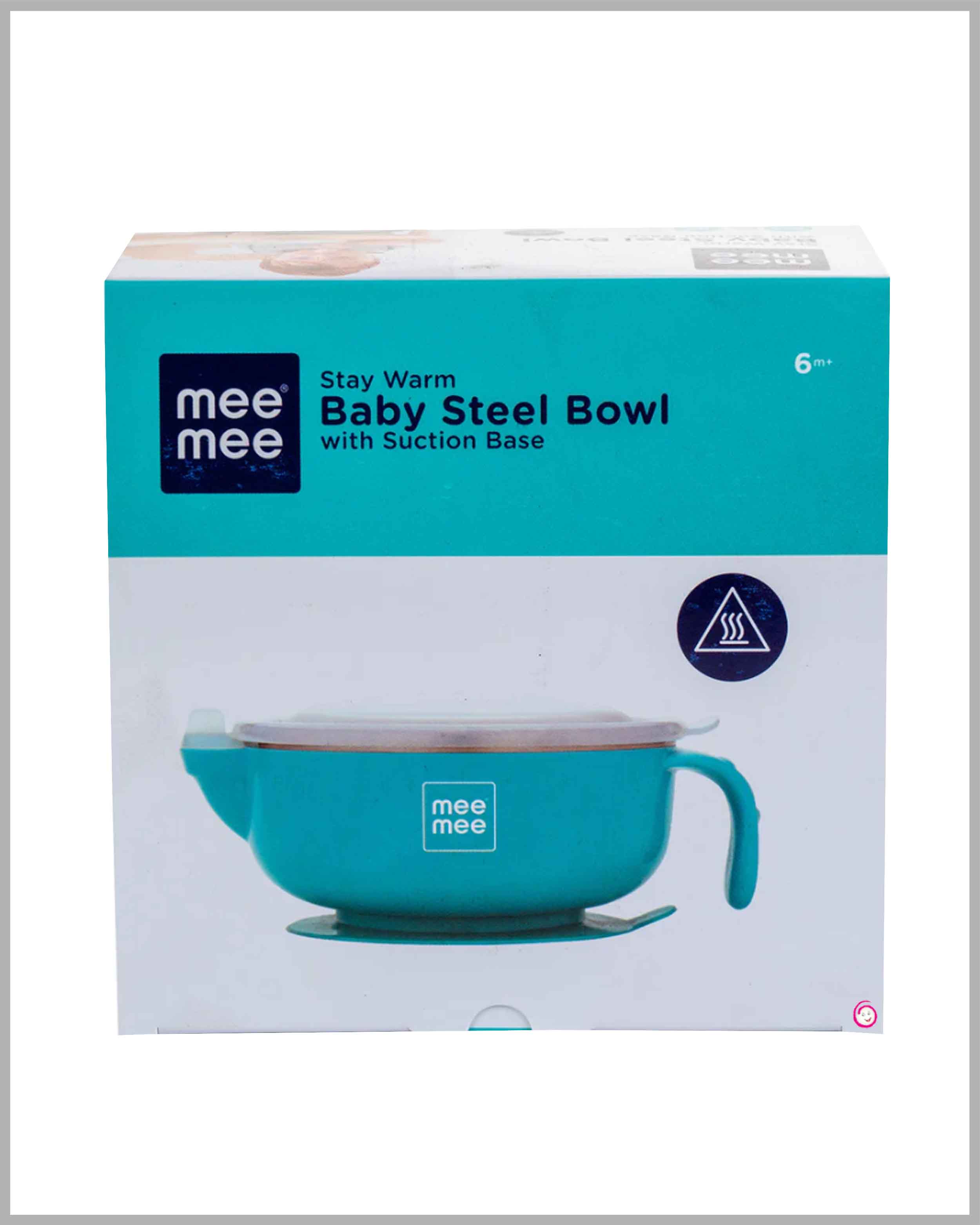 Mee Mee Stay Warm Baby Steel Bowl - Blue