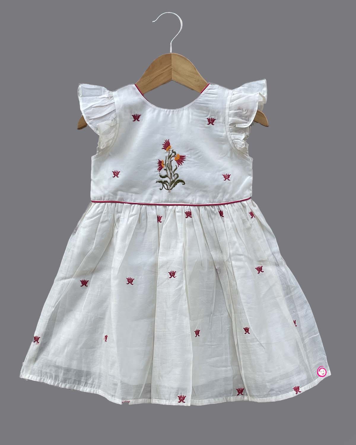 Girls floral threaded ethnic frock