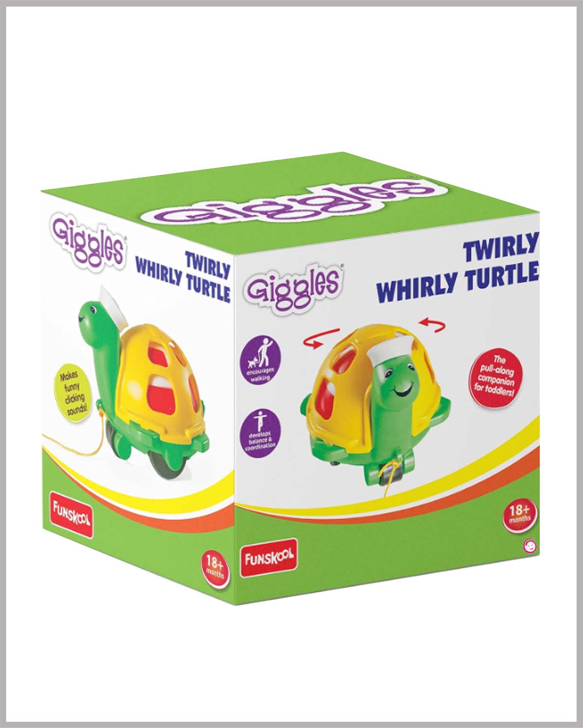 Funskool Giggles - Twirlly Whirlly Turtle, Pull string toy