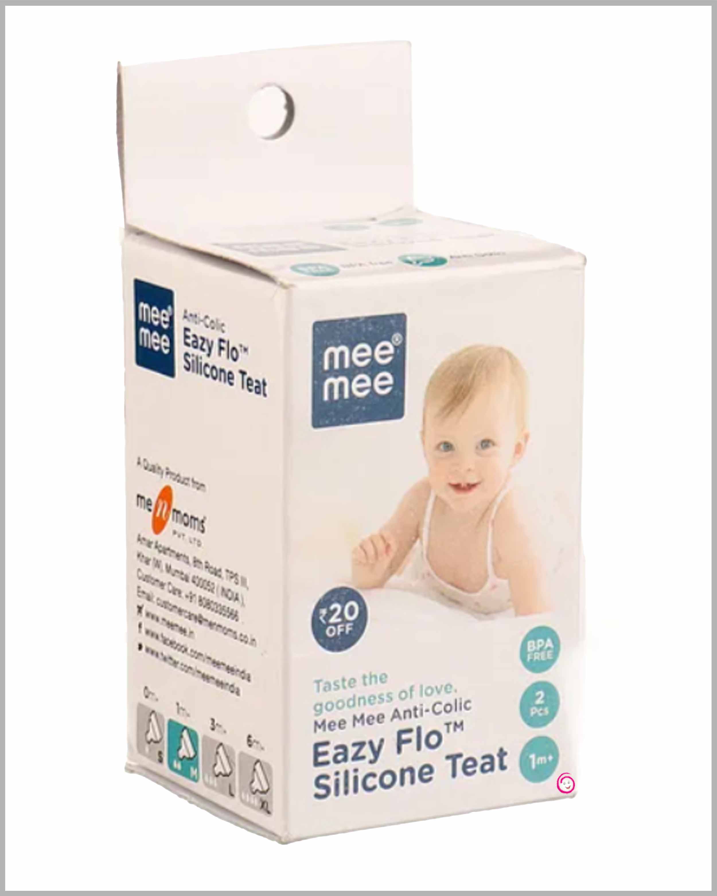 Mee Mee Eazy Flo Silicone Teat (1M+) Medium