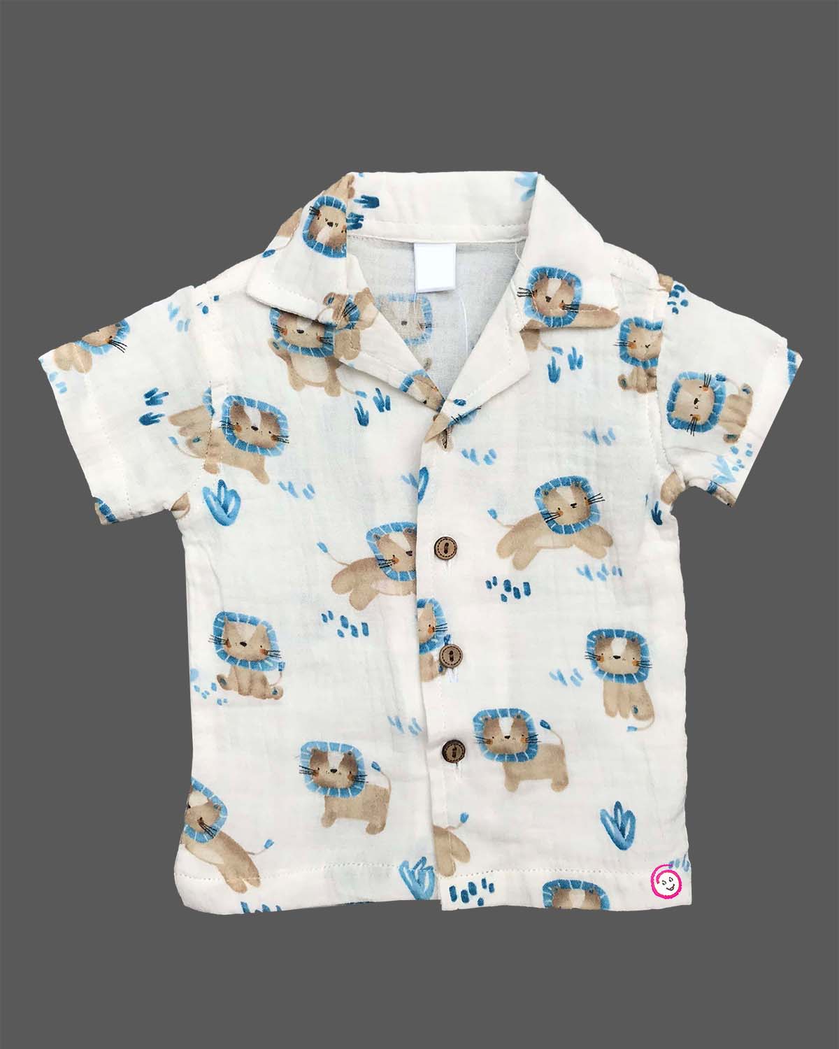 Two piece printed muslin shirt and shorts set for toddler boys daily apparel