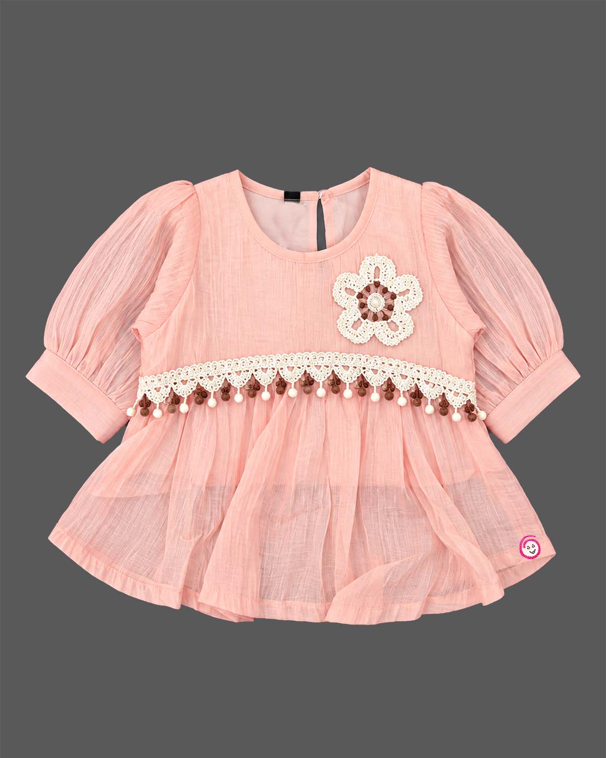 toddler crochet floral top girlish party wear dress children clothing
