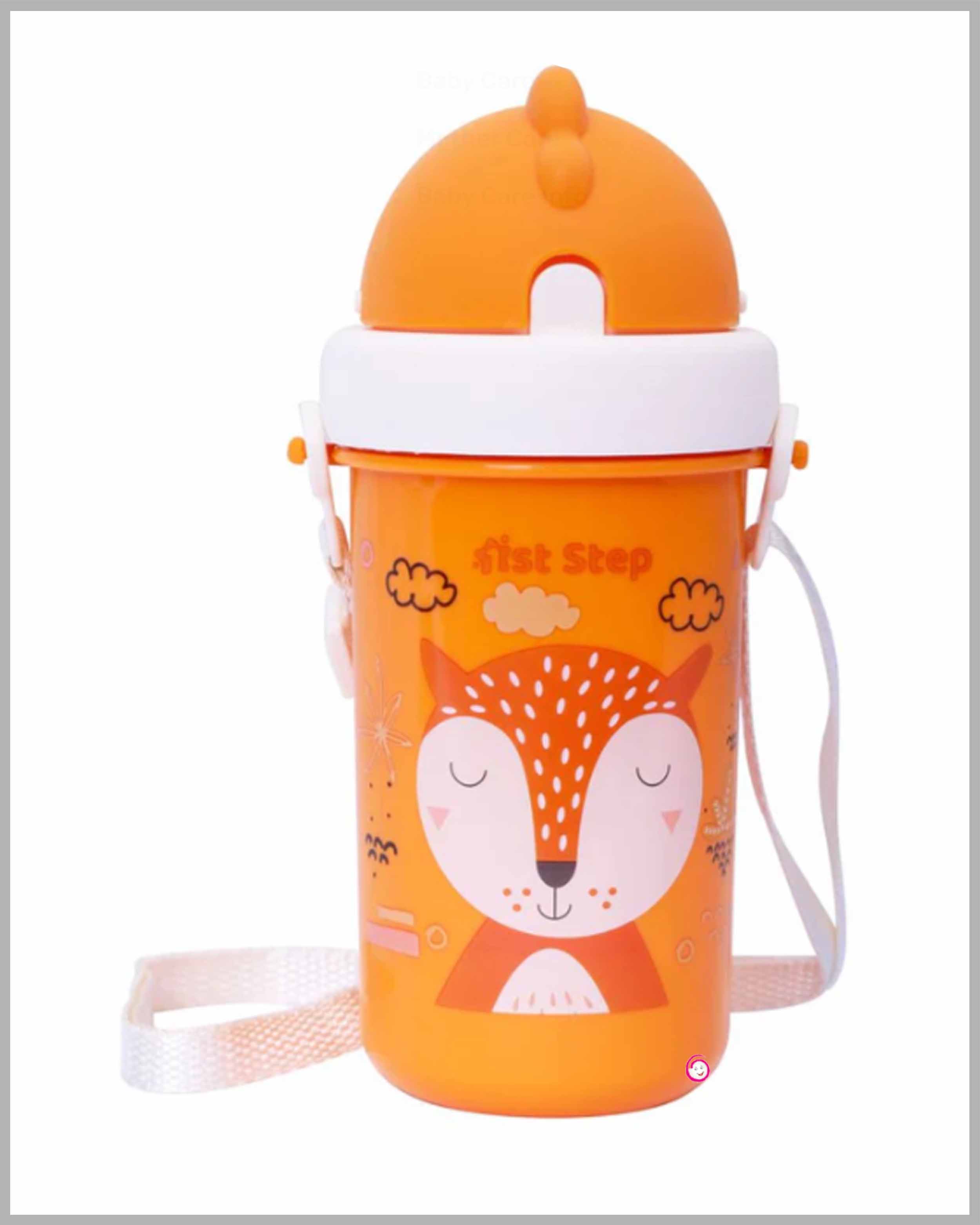 1st Step Soft Straw Sipper with Twin Handles for Easy Grip - Orange