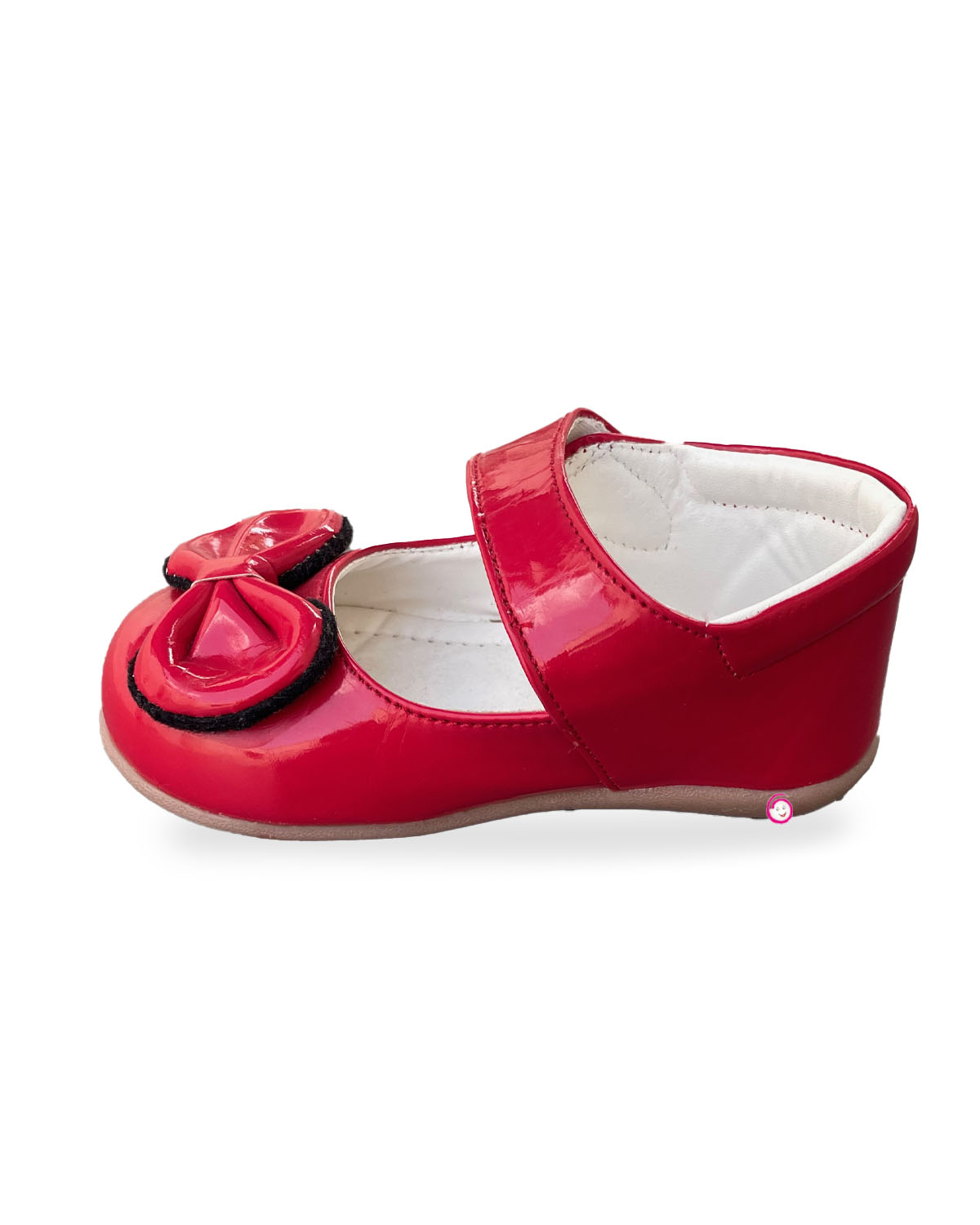 Girls bow applique with Velcro closure - Red