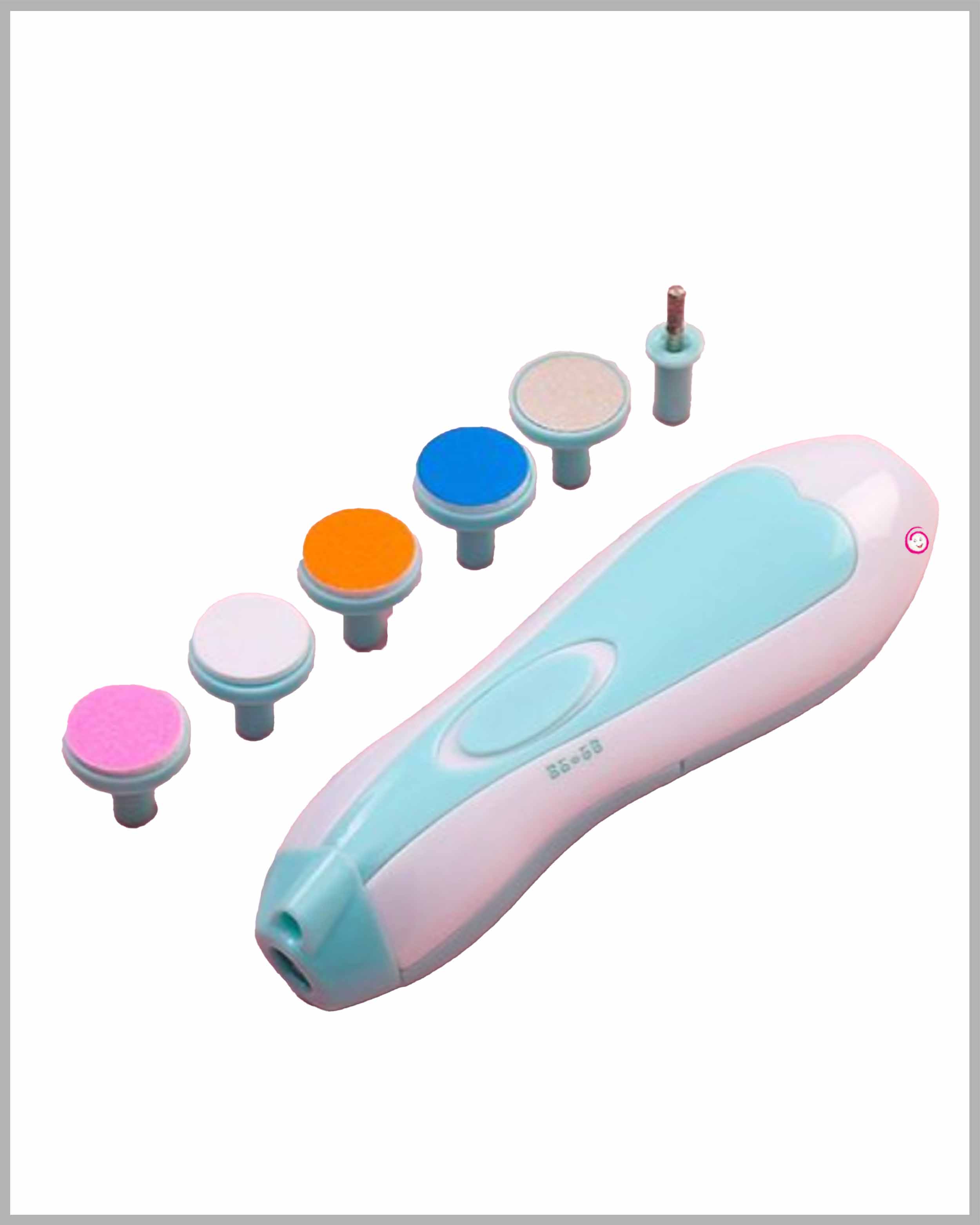 Baby Electric Nail Trimmer with 6 attachment and Led Light - Blue