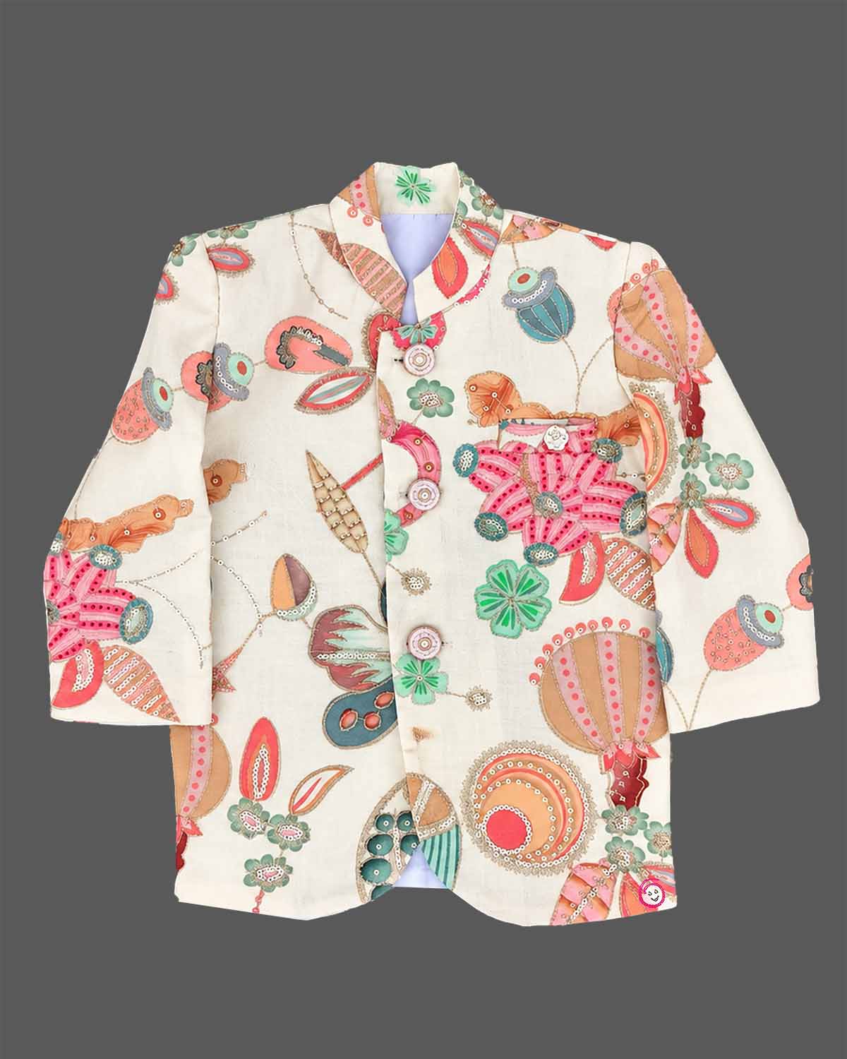toddler printed sherwani set for boys ethnic wear festive party dress