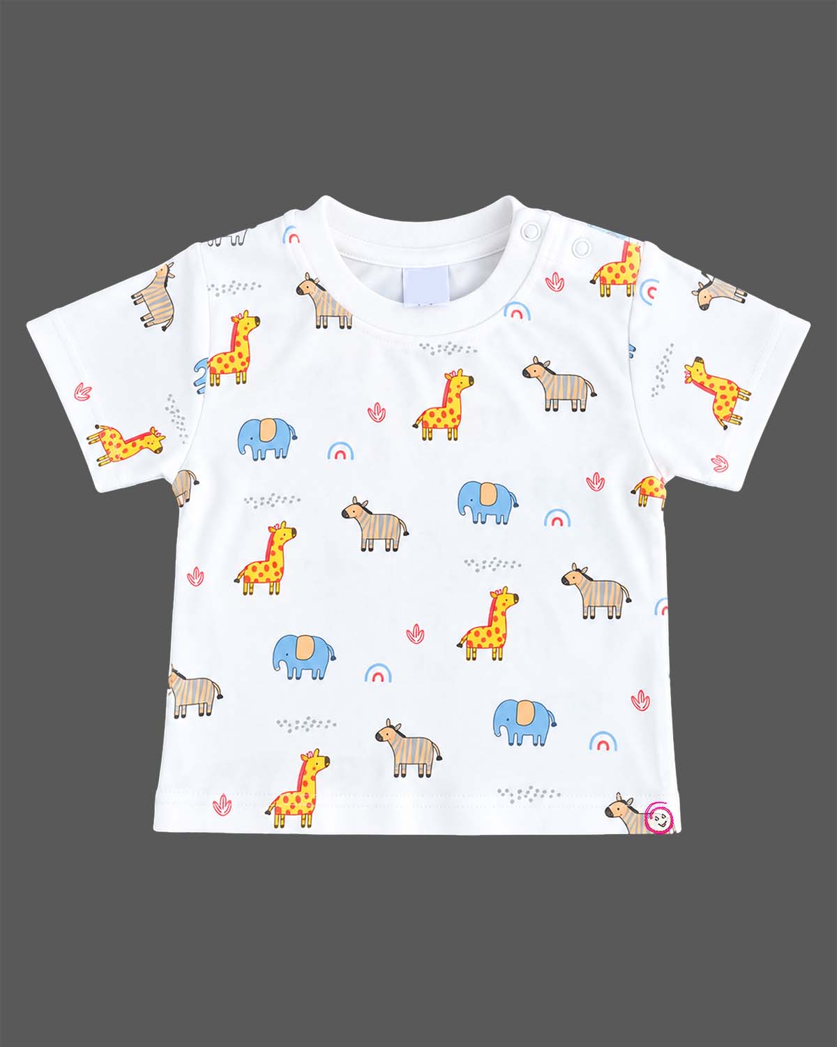 Baby boy short dungaree romper and t-shirt clothes for infants set with animal print