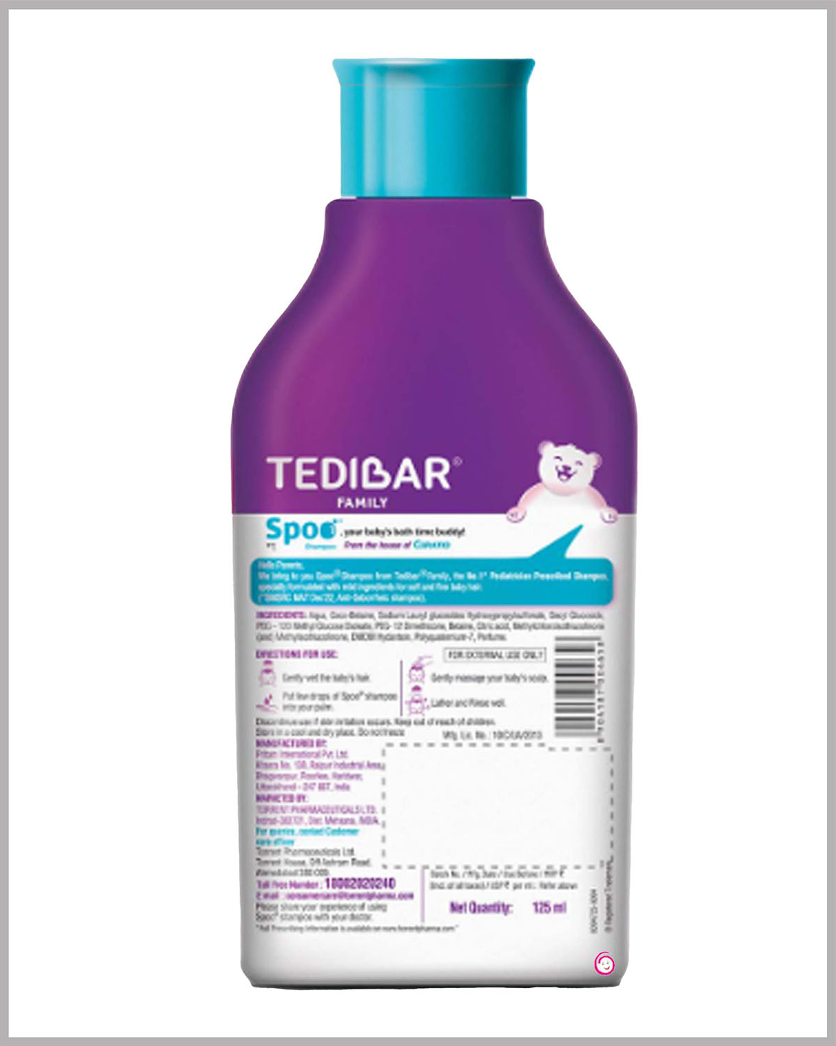 Spoo Shampoo Tedibar Gentle Baby Shampoo 125ml