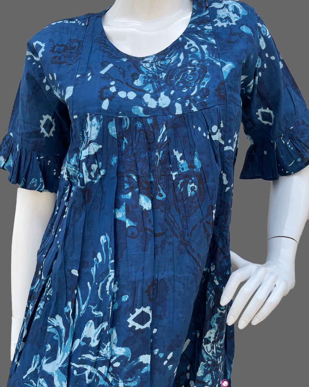 Maternity floral printed top- Navy Blue