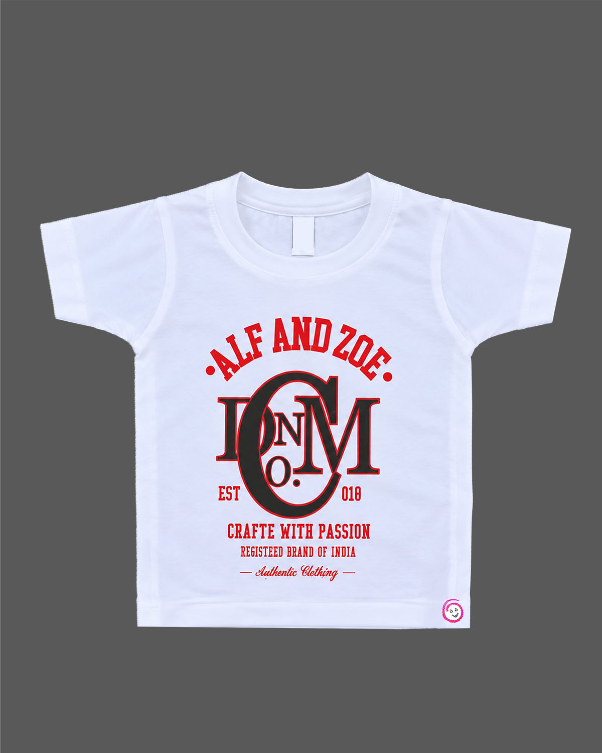 Baby boys white printed cotton t-shirt & shirt with red typography for casual play