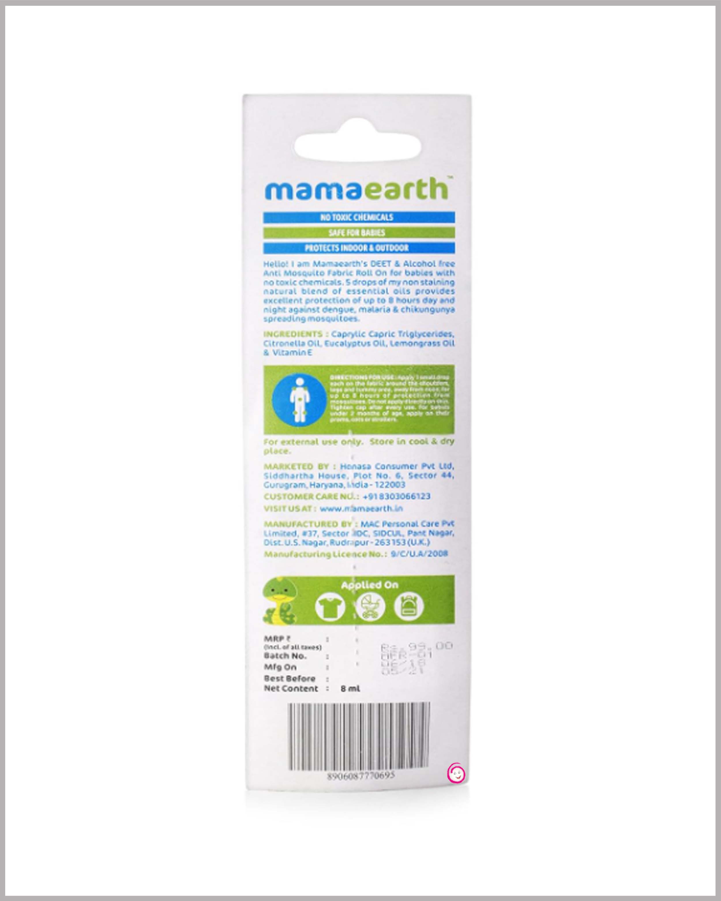 Mamaearth Anti Mosquito Fabric Roll On - 8ml