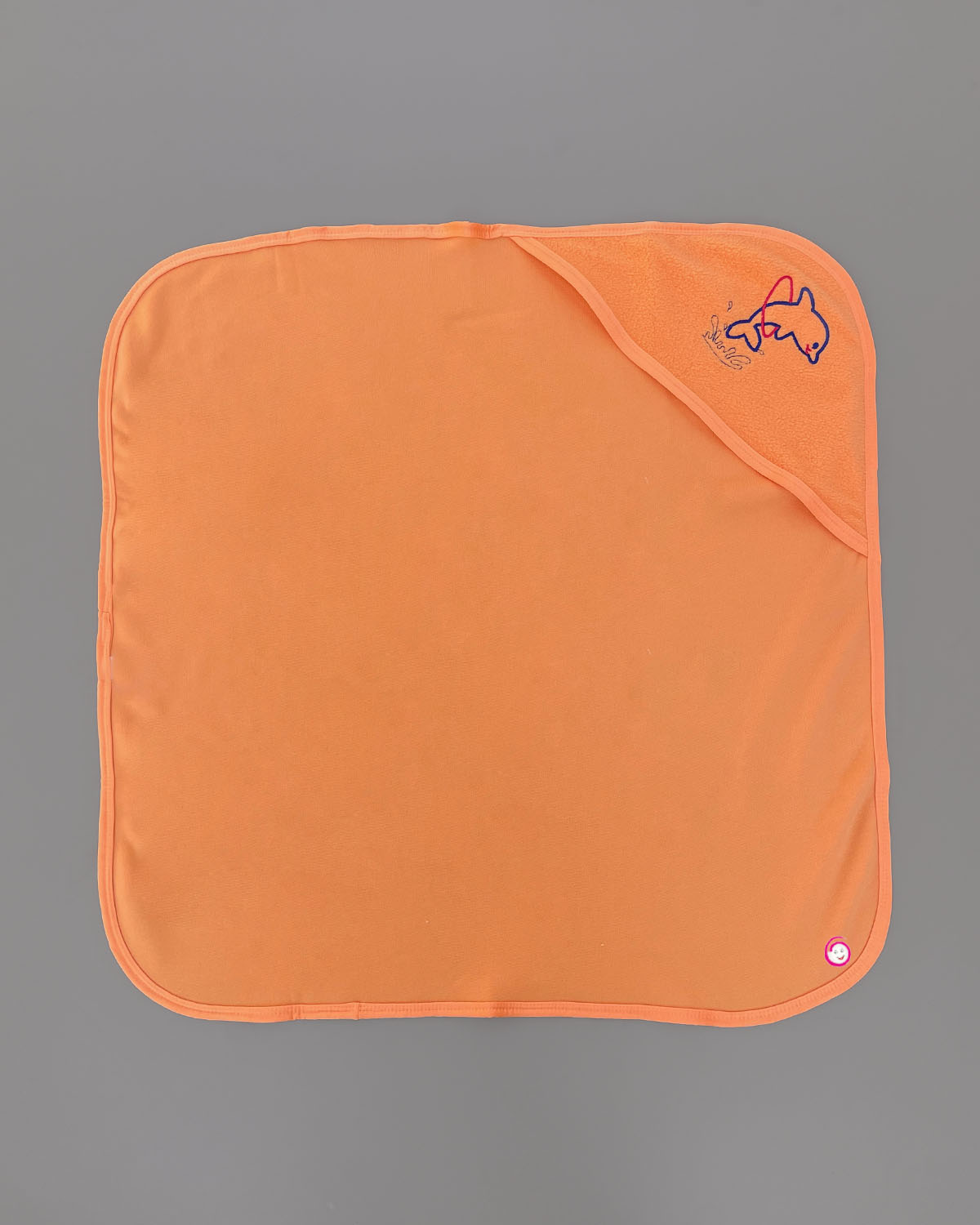 Quick Dry Dolphin Printed Hooded Towel - Orange