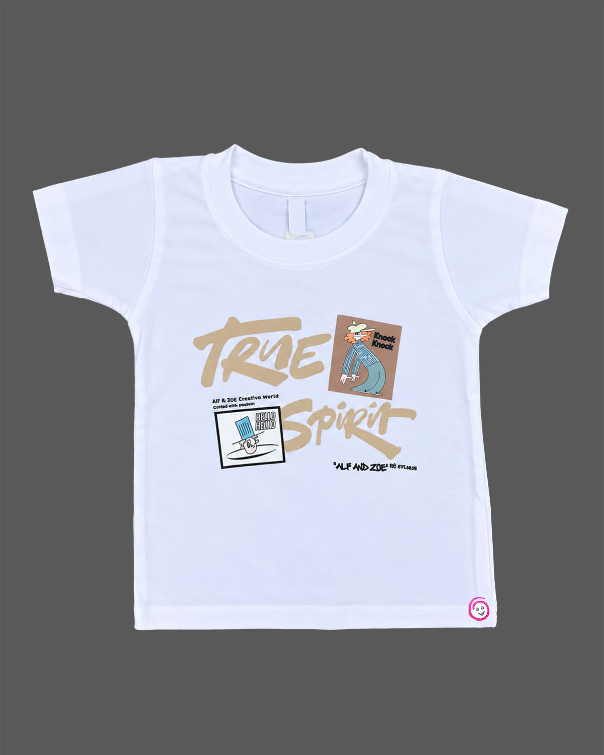 Infant boy cream cotton casual shirt with full sleeve and printed chest detail