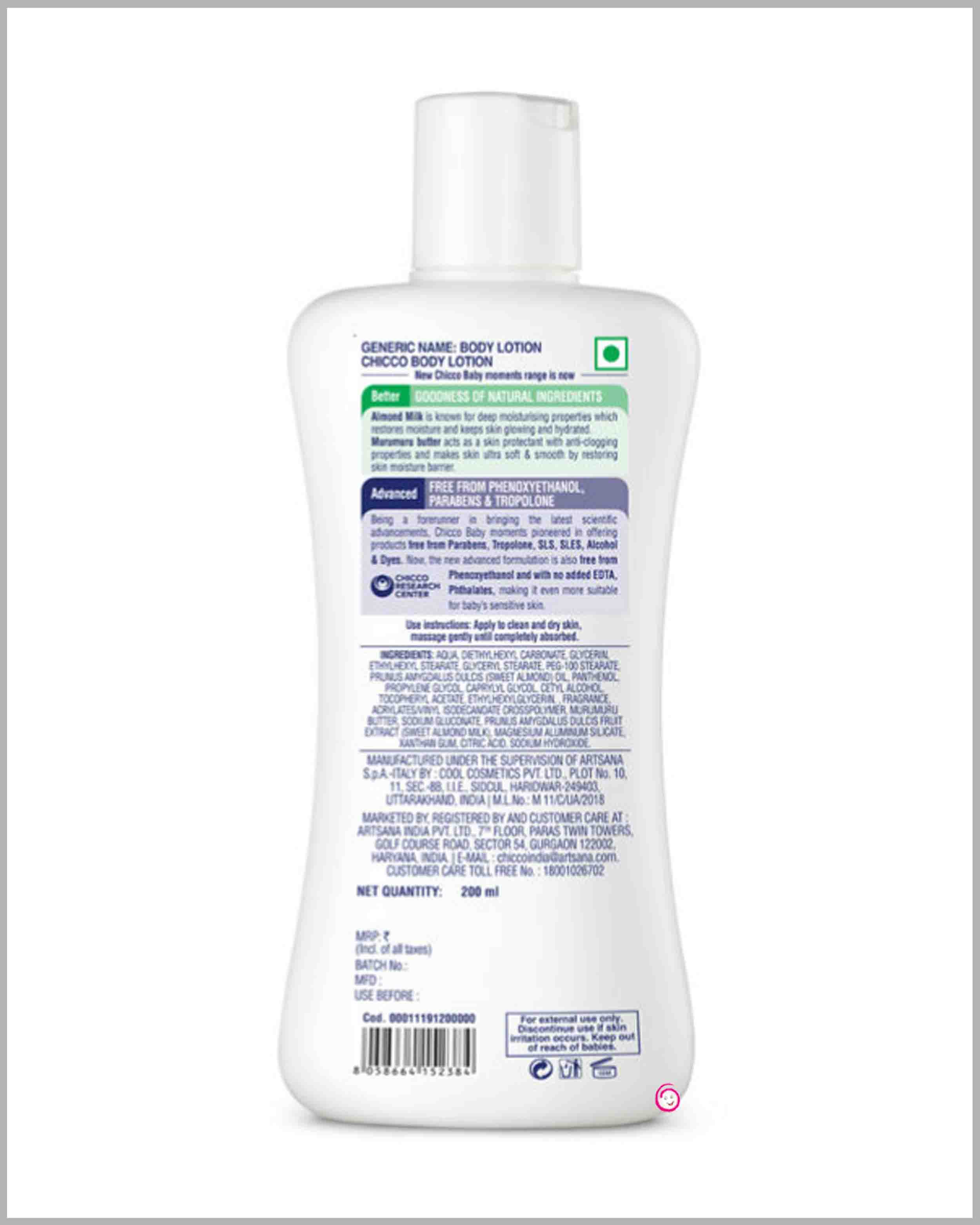 Chicco 200ml Baby Moments Body Lotion