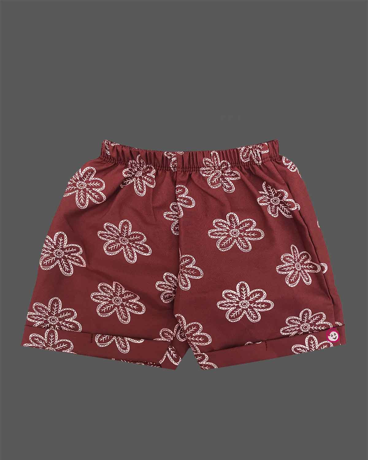 Full sleeve button-down short sleeve shirt and matching drawstring shorts set for infants