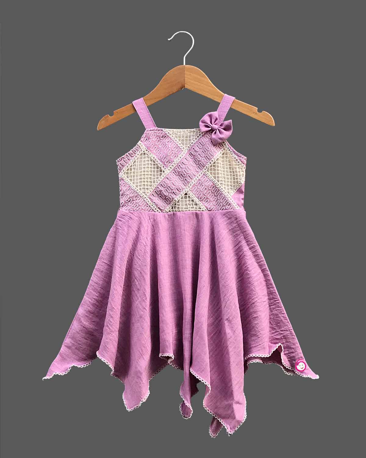 Girls elegant design western frock - Rose Pink